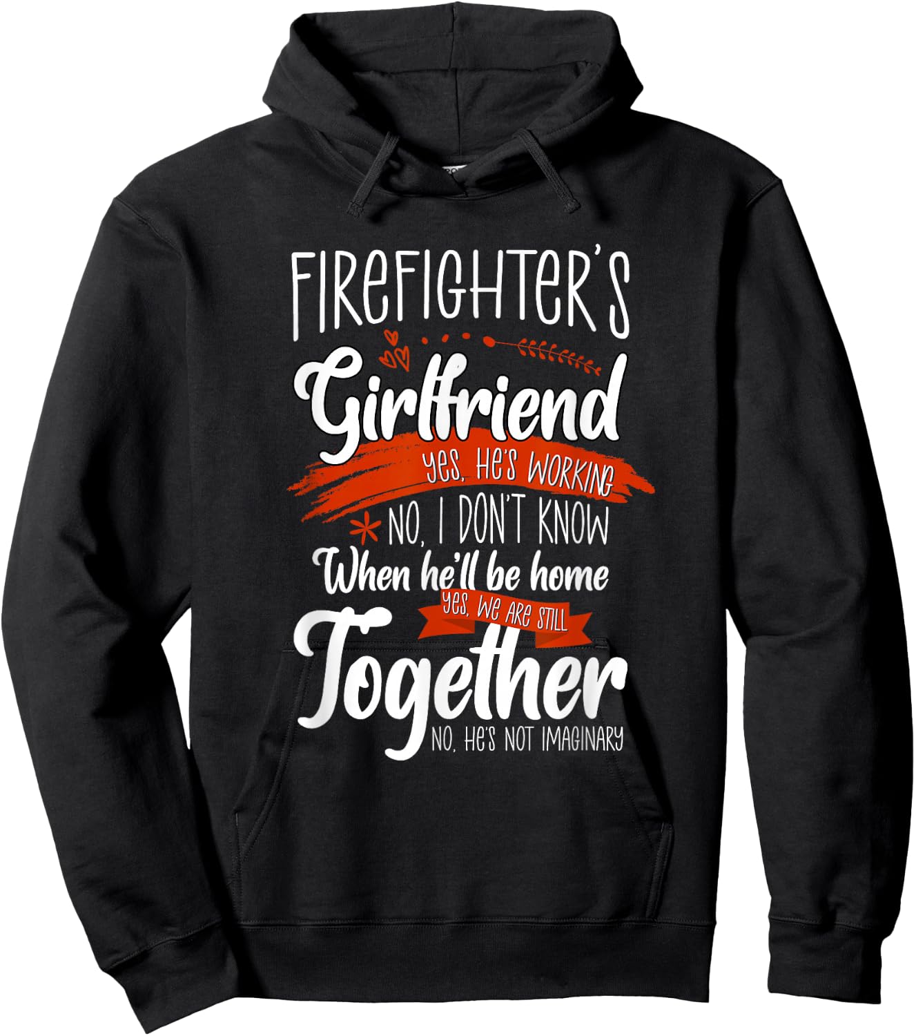 Funny Firefighter's Girlfriend Fireman -Adults Black 3X-Large Classic Fit Short Sleeve Hoodie - Hoodie | Black