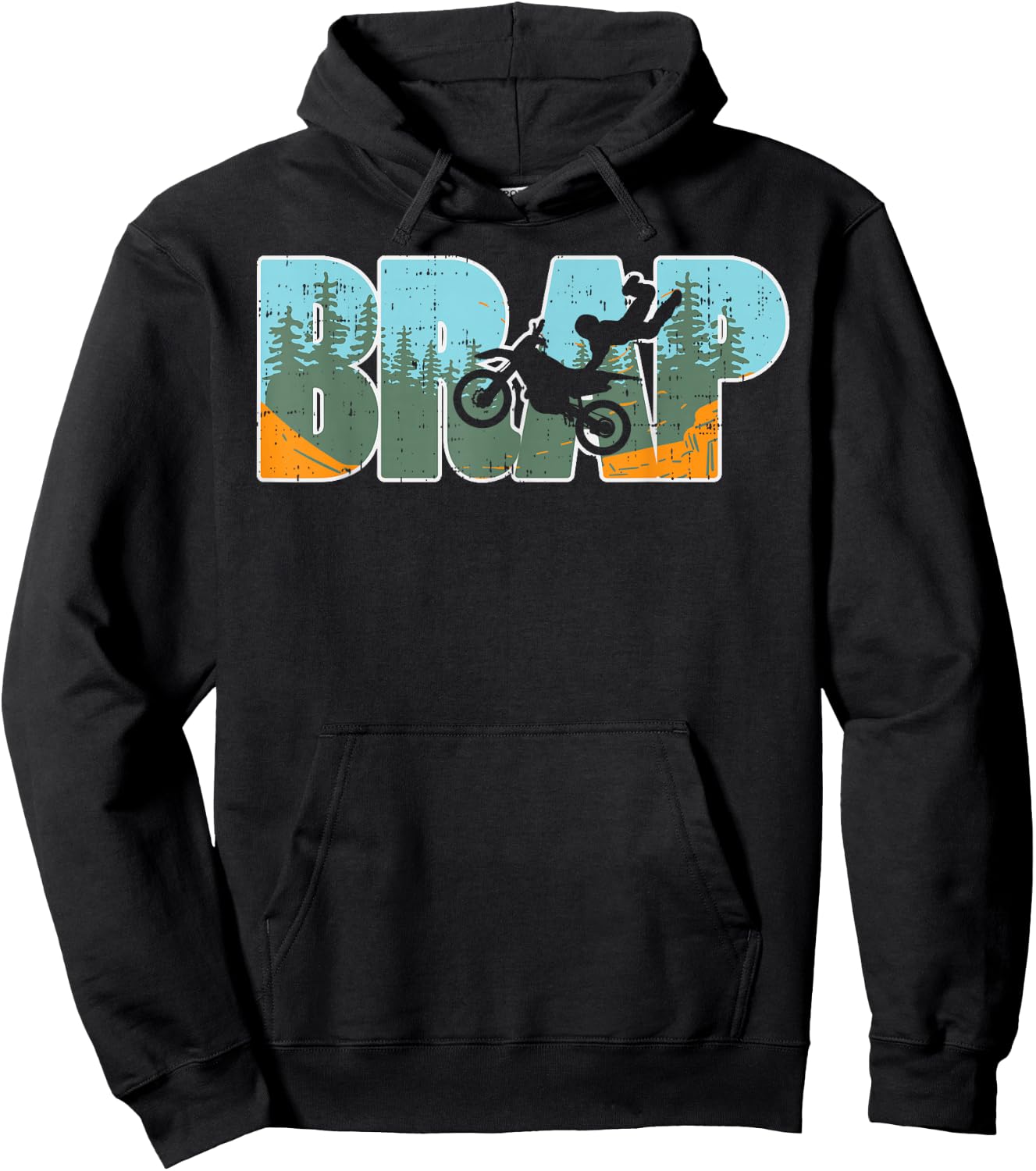 Brap Dirt Bike Motocross Motorcycle Dirt Track Racing Gift Hoodie - Hoodie | Black