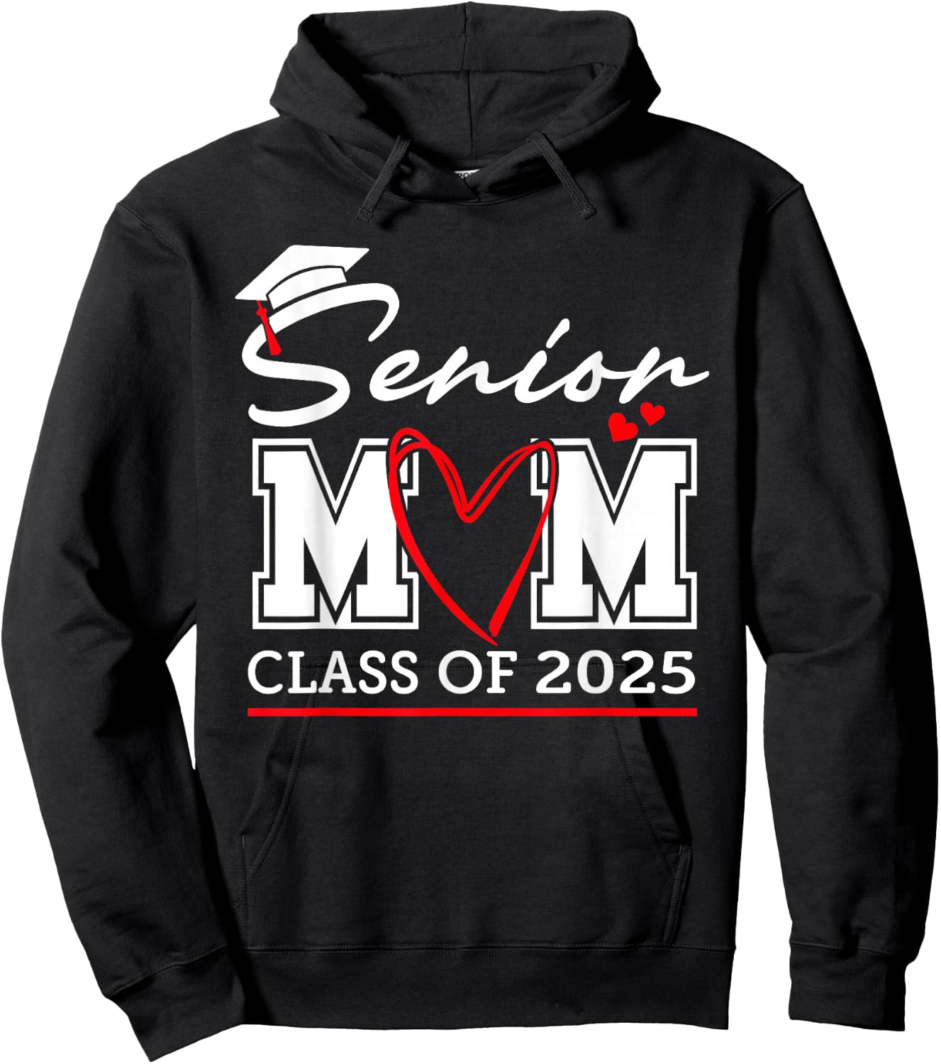 Senior Mom Class of 2025 proud mom of a 2025 senior Hoodie - Hoodie | Black