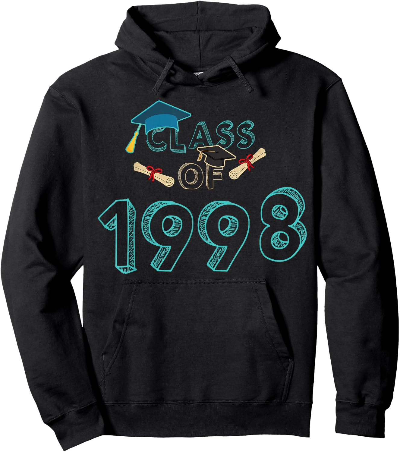 Class Of 1998 Graduation School Reunion Student Teacher Men Women Girls Kids Hoodie - Hoodie | Black