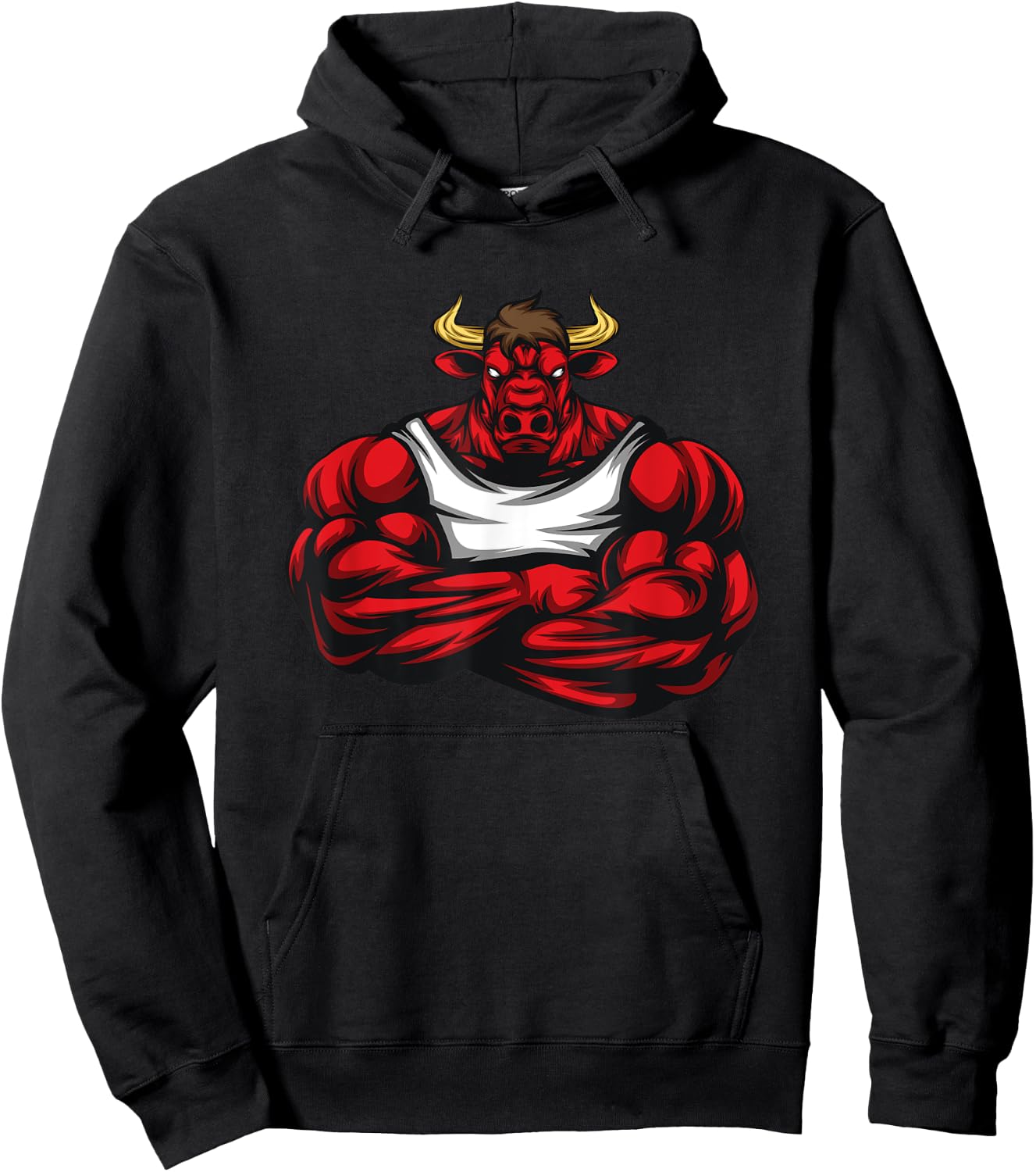 Strong Like Bull Bodybuilding, Weightlifting Gym Hoodie - Hoodie | Black