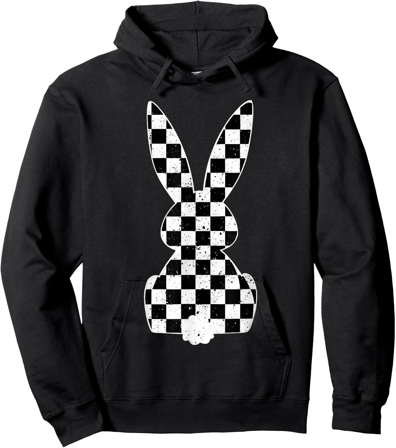 Racing Car Flag Bunny Happy Easter Race Car Boys Girls Kids Hoodie - Hoodie | Black