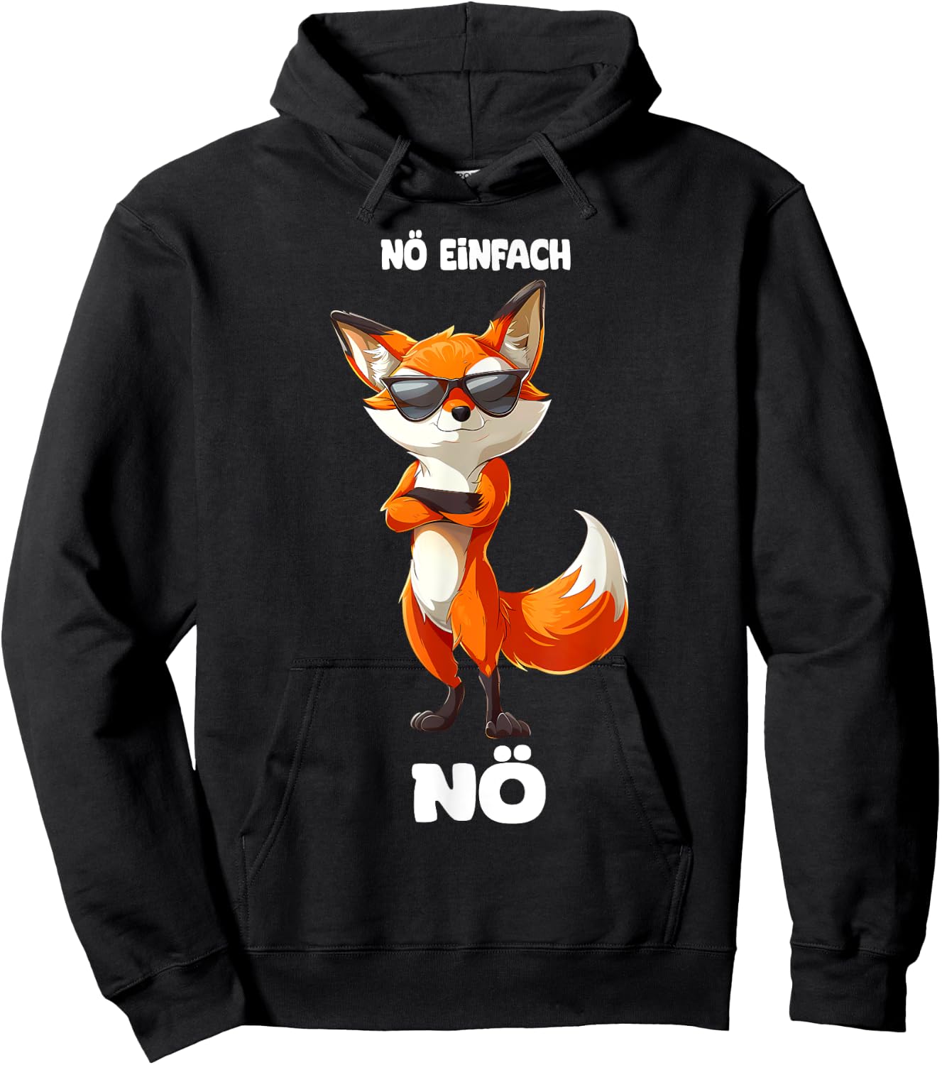 Fuchs Montage Faulheit Design Nö Einfach Nö Fuchs Hoodie - Hoodie | Black