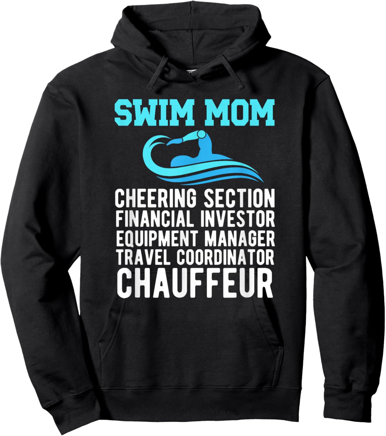 Swim Mom Definition Swimming Mom Of A Swimmer Mama Hoodie - Hoodie | Black