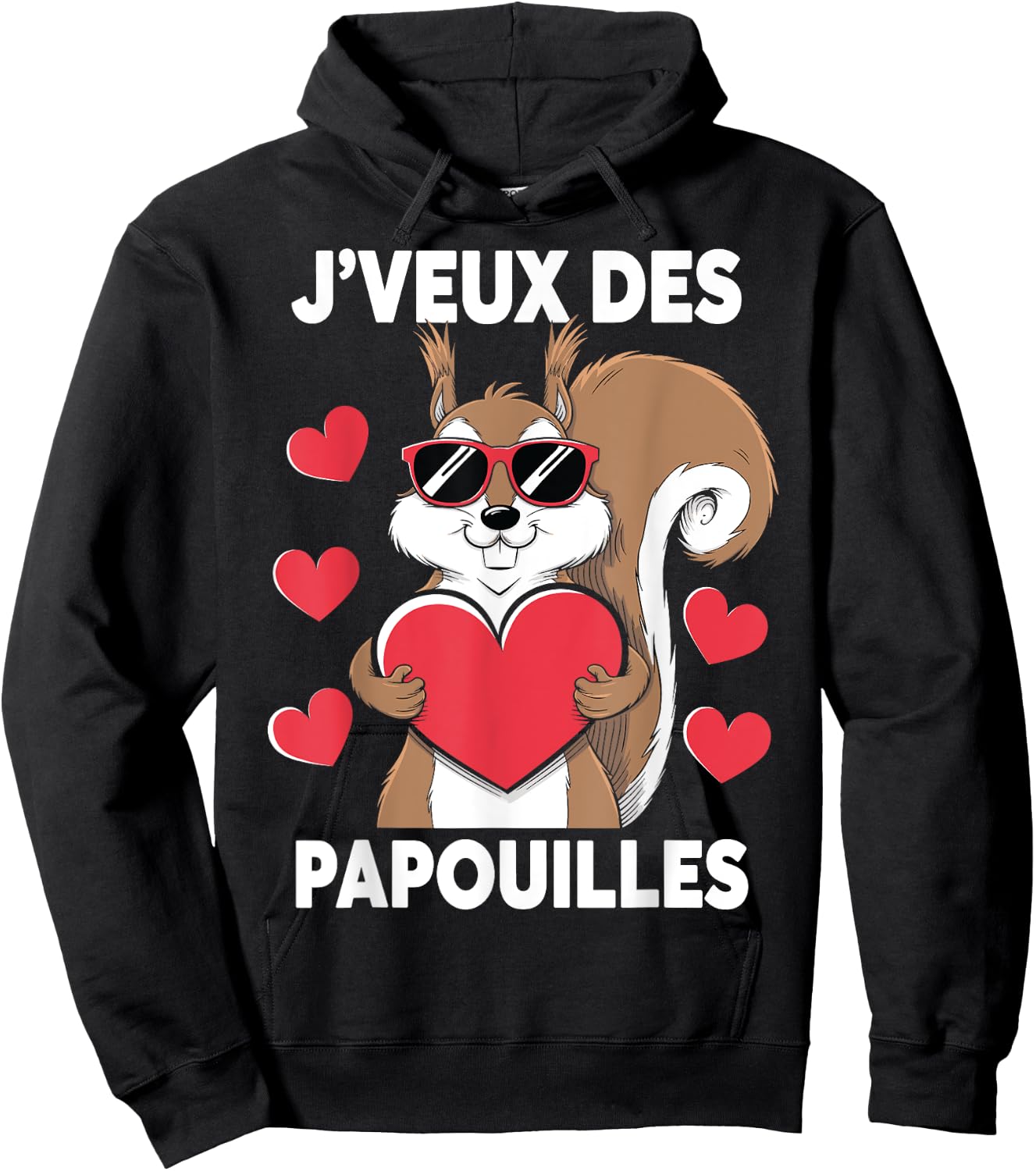 I Want Papouilles Love Couple Humor Valentine's Day , Black, S Hoodie - Hoodie | Black