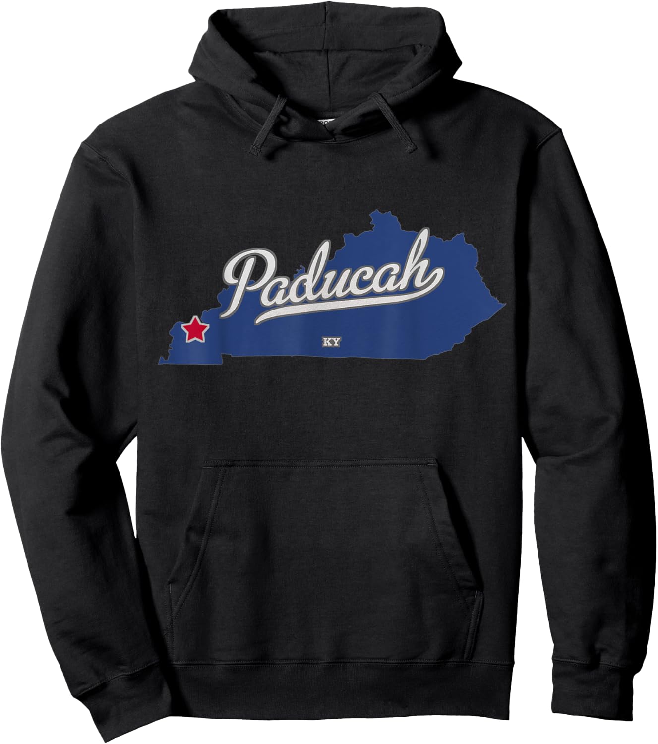 Paducah Kentucky KY Map Hoodie - Hoodie | Black