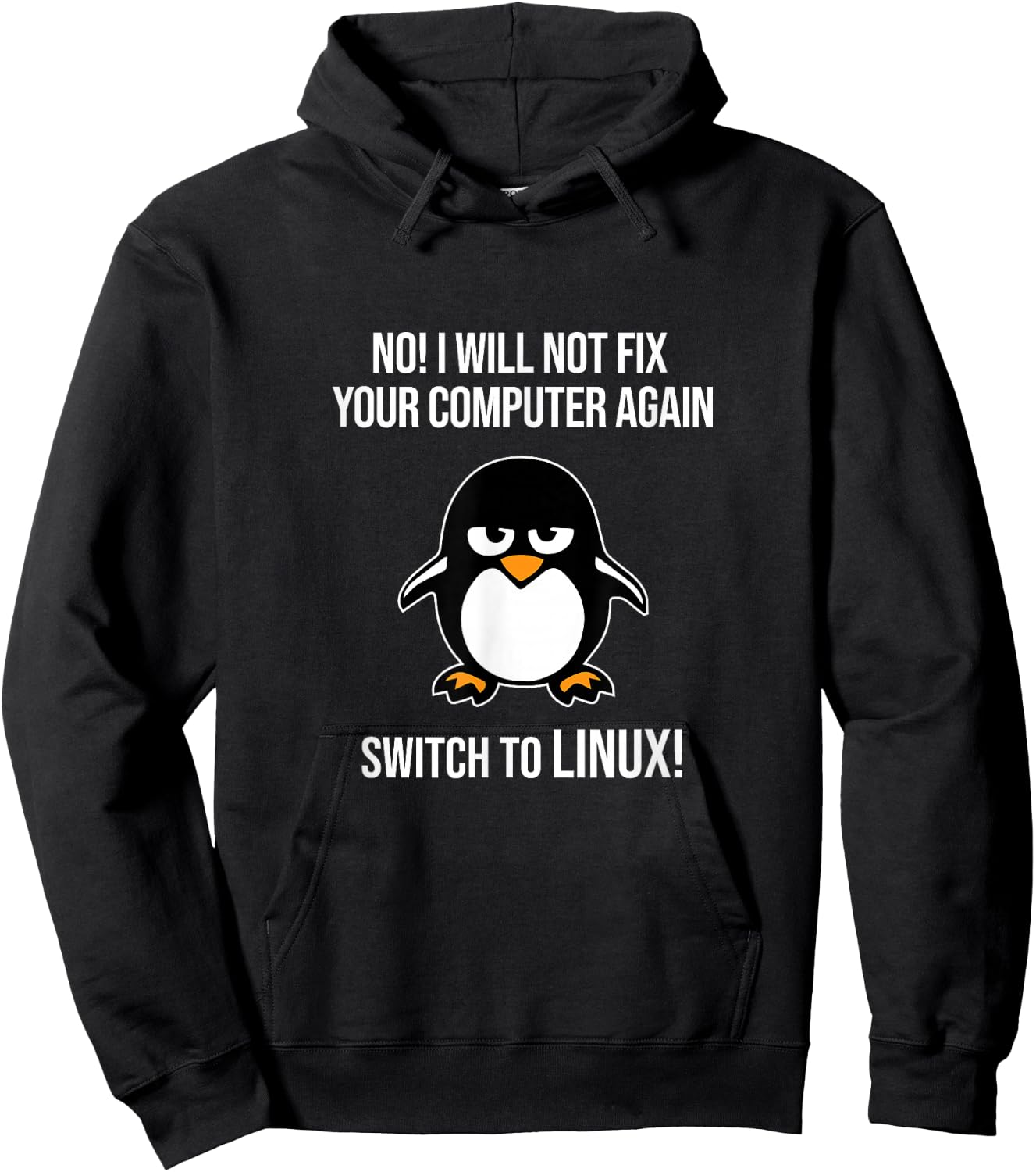 Swith zu Linux Wütend Tux Pinguin Linux Maskottchen Freiheit Hoodie - Hoodie | Black