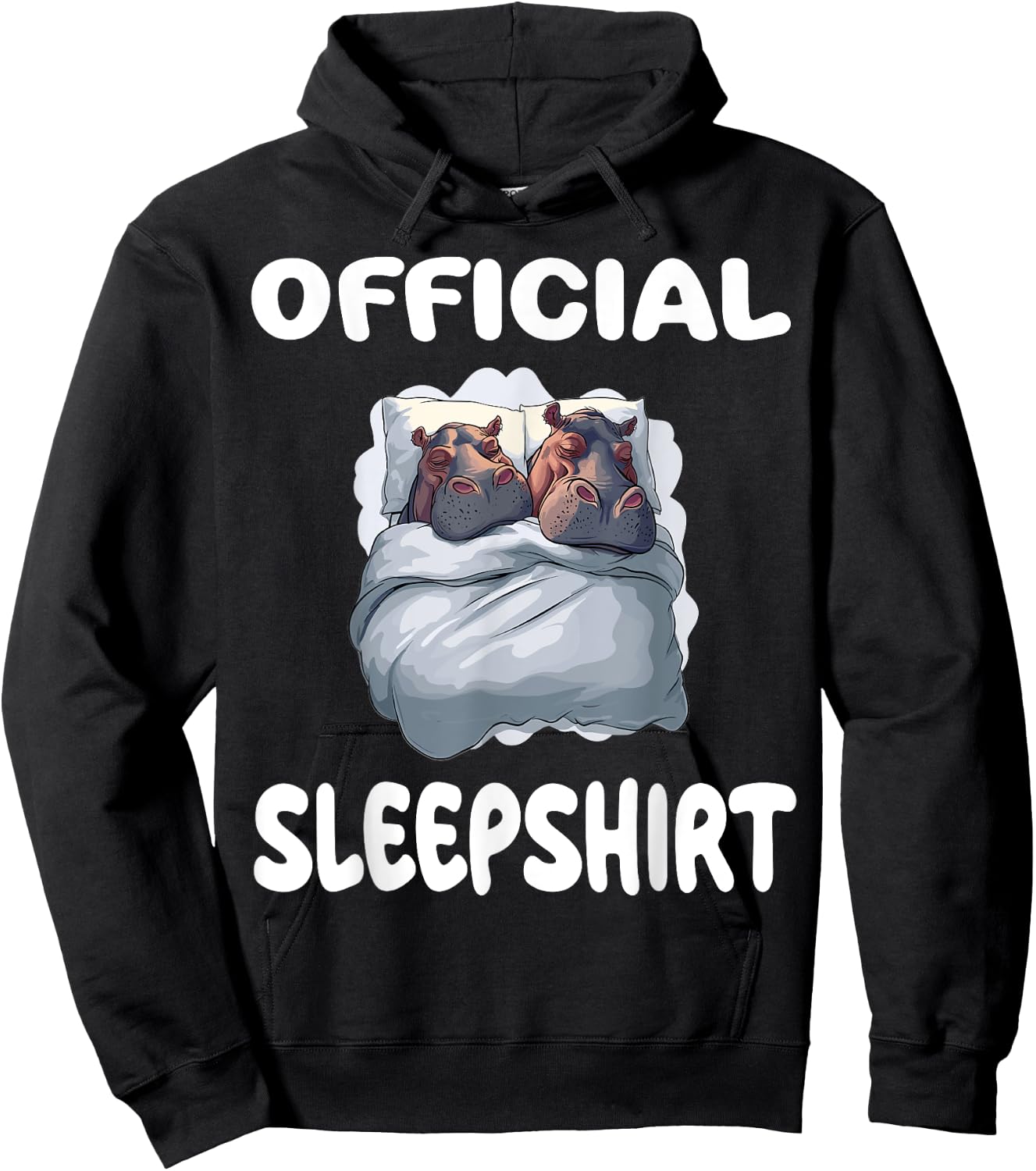 Hippopotamus Hippo Official Sleepshirt Pajamas Nightgown Hoodie - Hoodie | Black