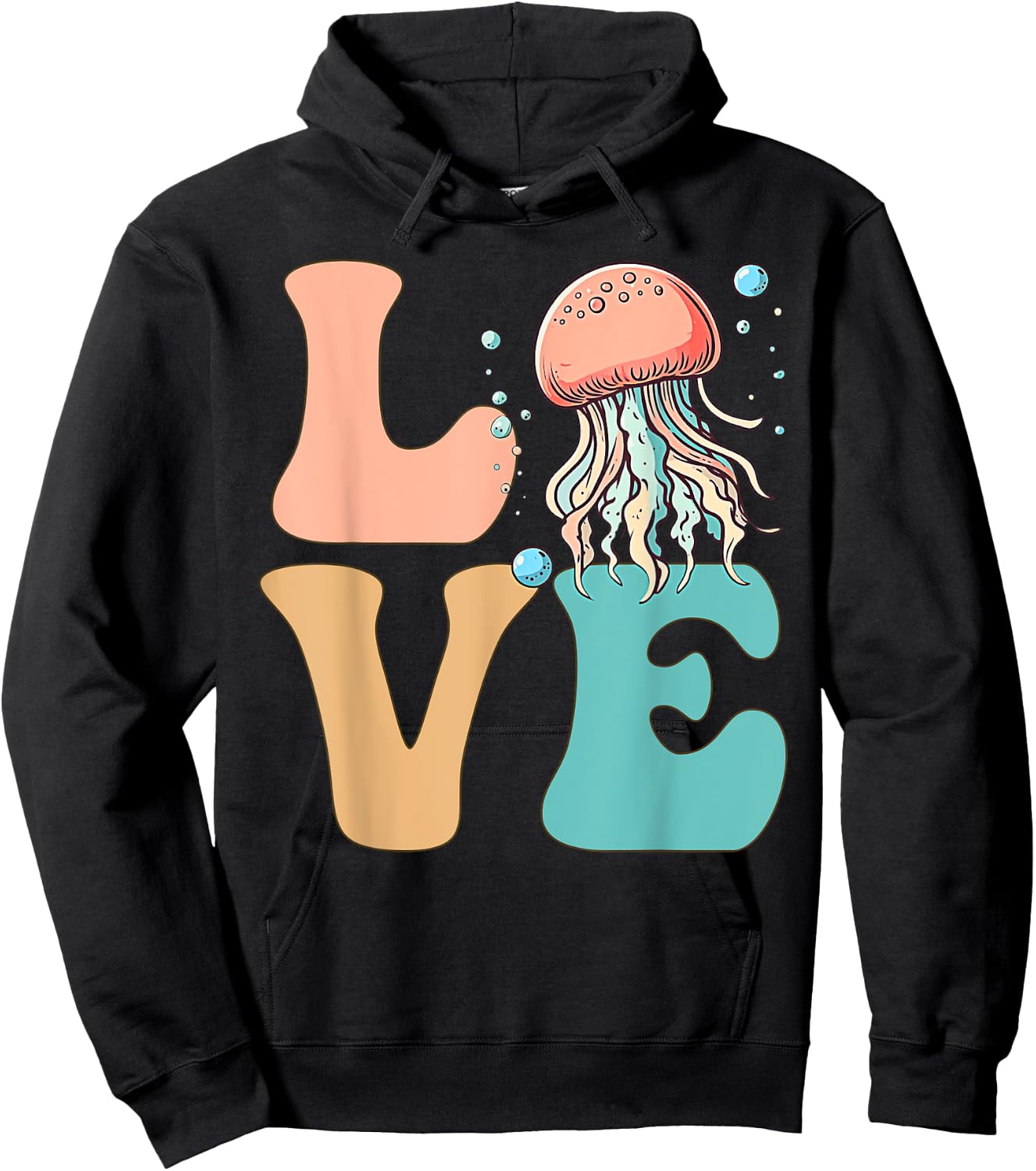 Jellyfish Ocean Life LOVE Hoodie - Hoodie | Black