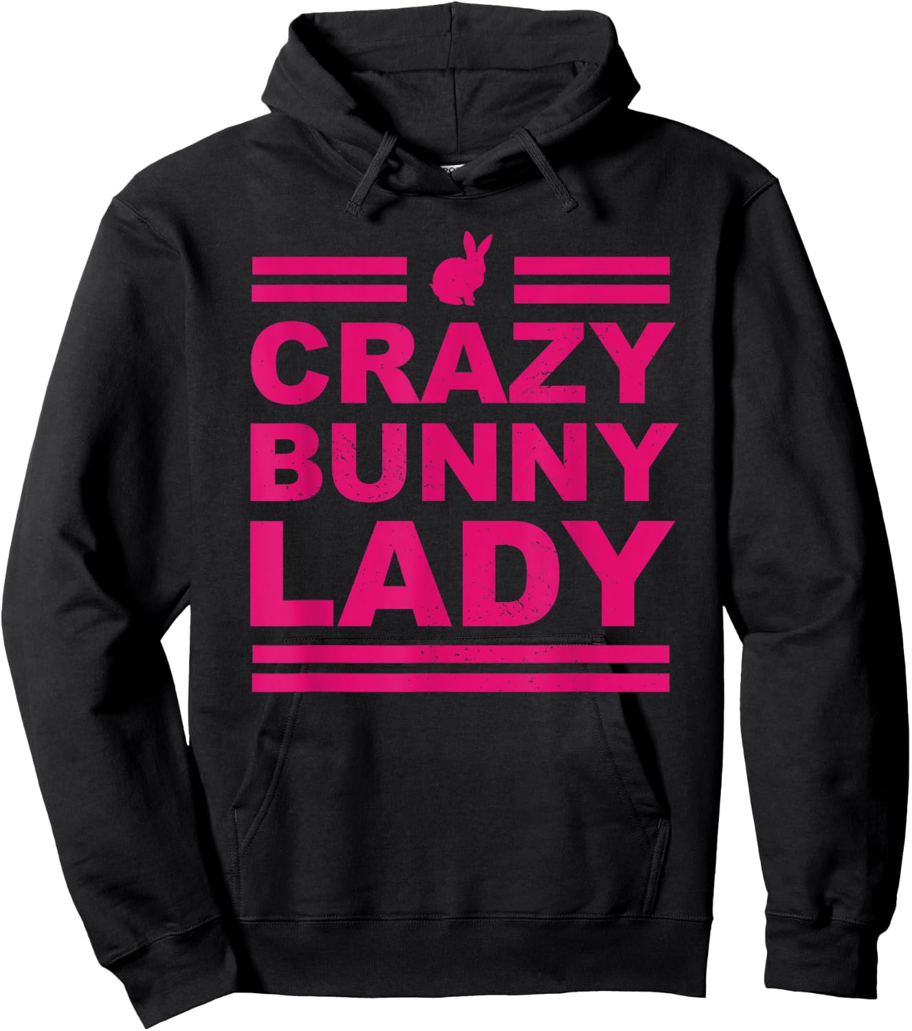 Crazy Bunny Lady Bunny Rabbit Funny Gift Hoodie - Hoodie | Black