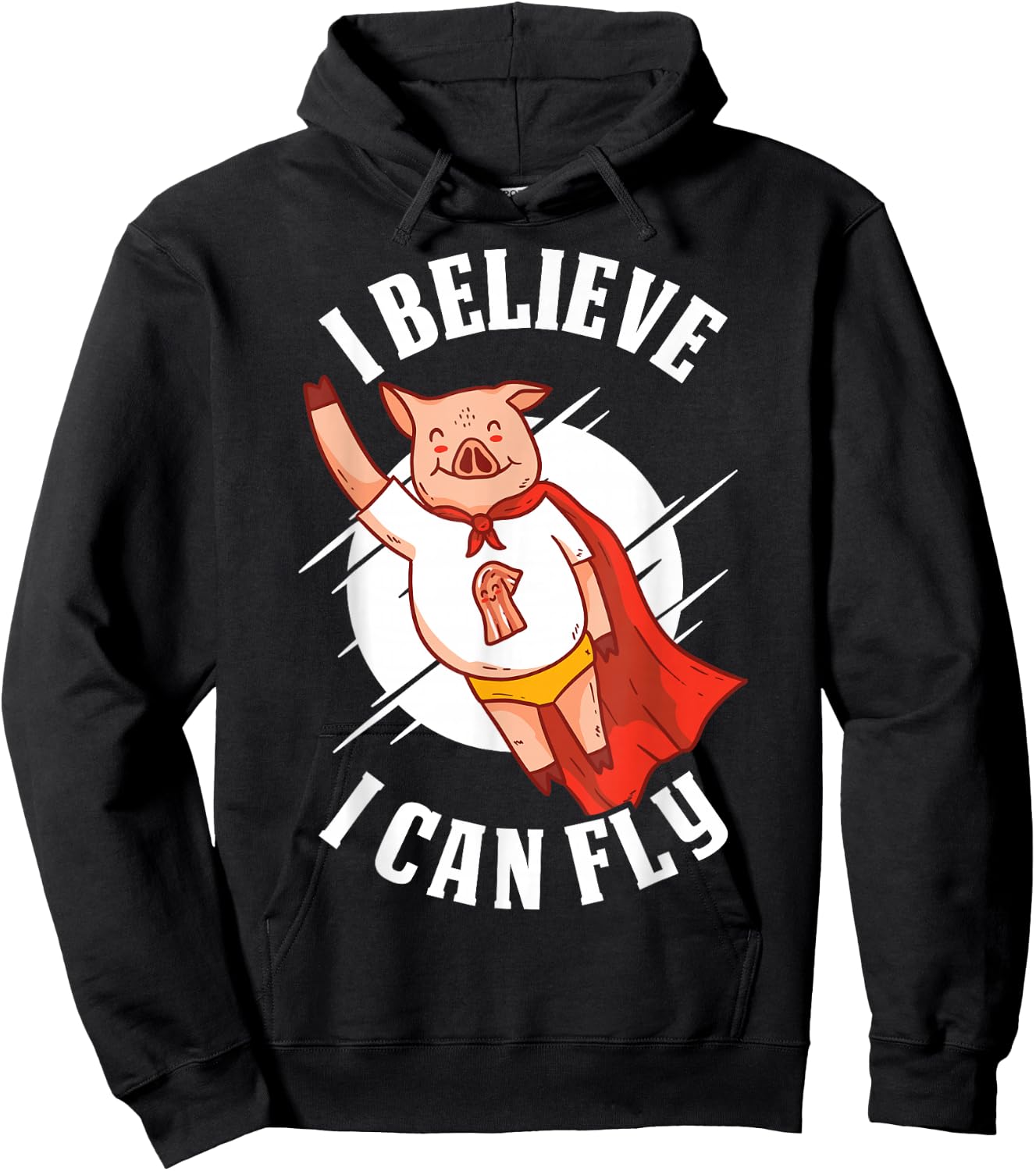 I Believe I Can Fly Pig Hoodie - Hoodie | Black