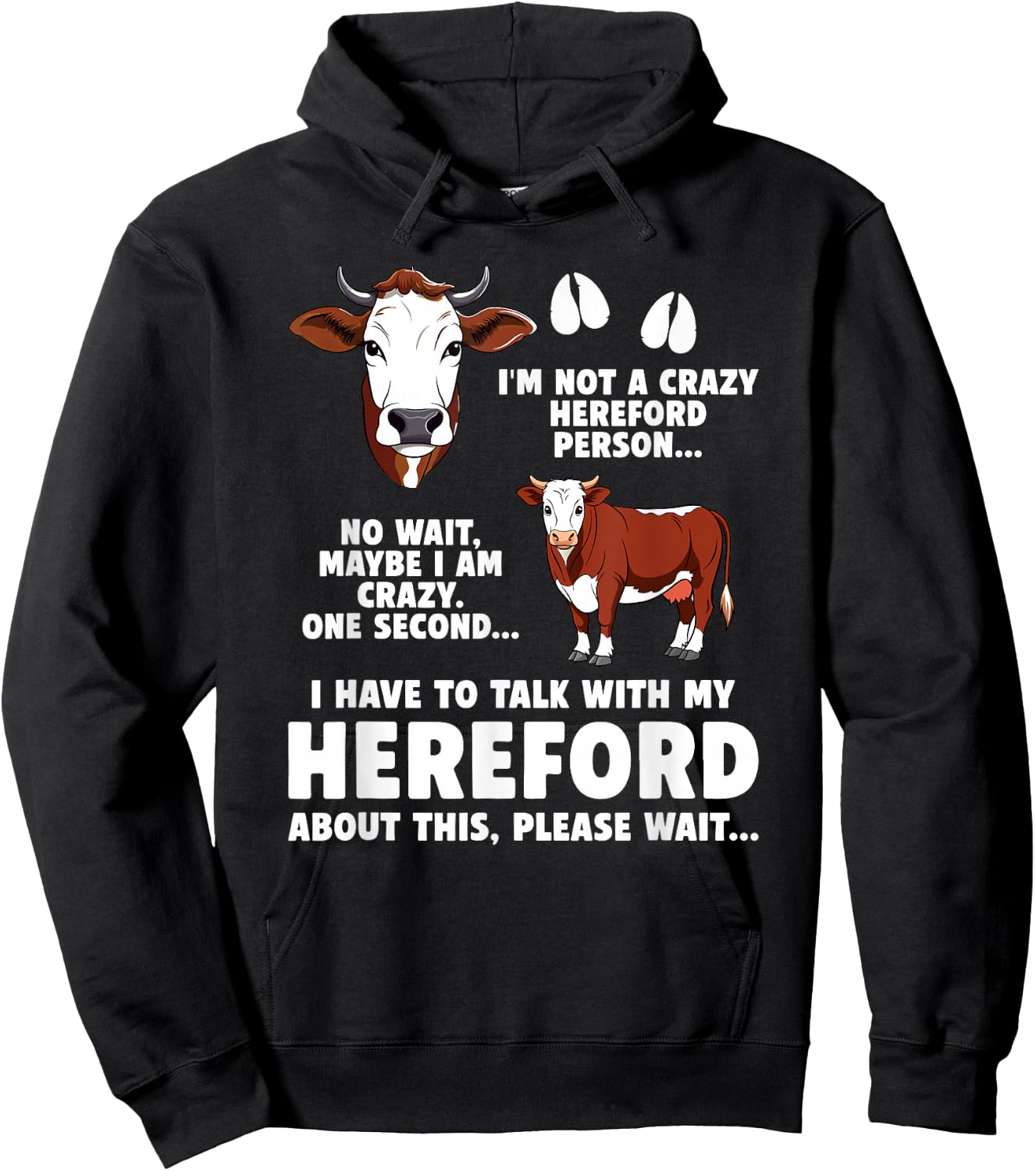 Hereford Cow Lover Funny Hereford Cattle Hereford Cows Hoodie - Hoodie | Black