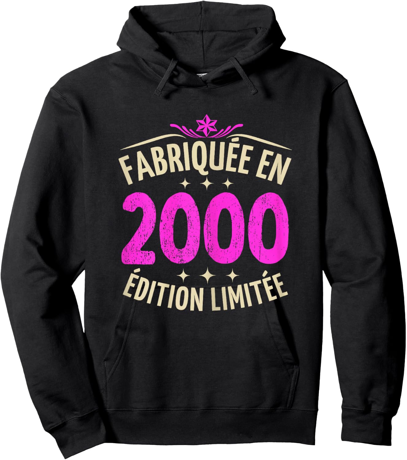 25 Years Woman 2000 Birthday 25 Years Girl Limited Edition , Black, Female X-Small Hoodie - Hoodie | Black