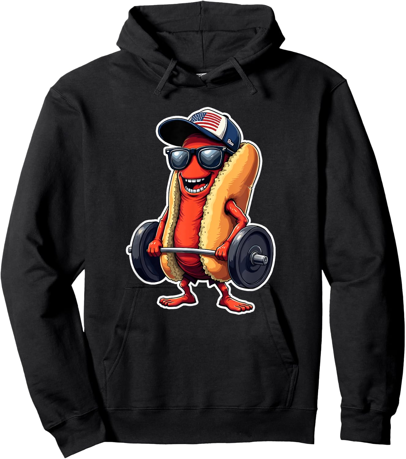 Deadlift Weightlifting Funny Fitness Workout Hot Dog Lover Women Hoodie - Hoodie | Black