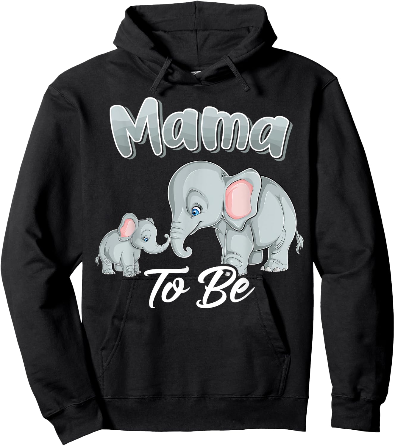 Soon Mama To Be Elephants For Baby Shower Gender Reveal Hoodie - Hoodie | Black