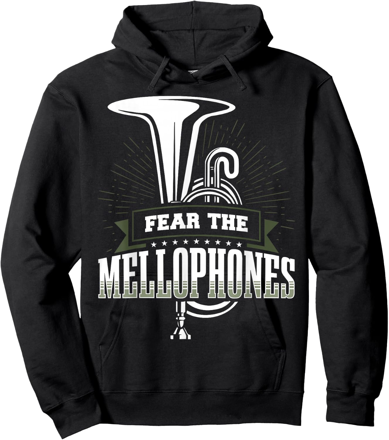 Fear The Mellophone Mellophonist Marching Band Apparel Hoodie - Hoodie | Black
