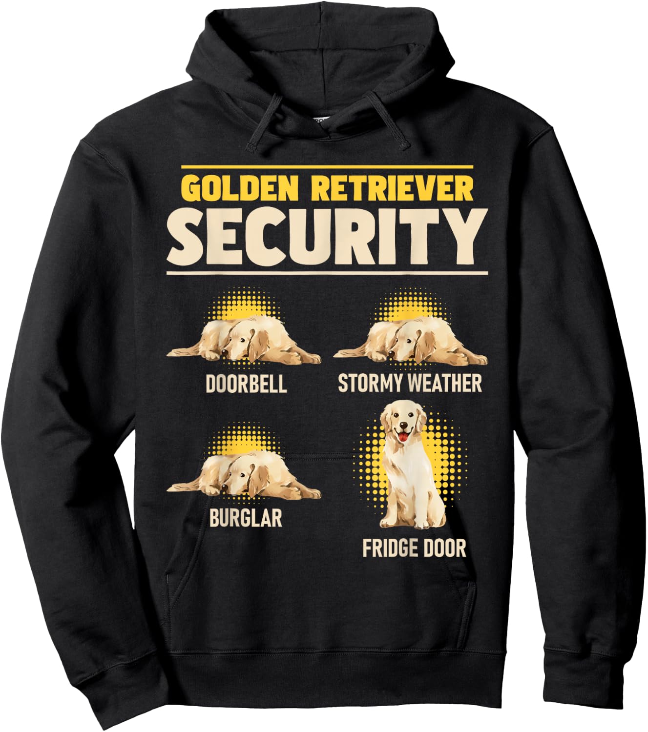 Golden Retriever Security - Dog Trainer Pet Canine Lover Women Kids Hoodie - Hoodie | Black