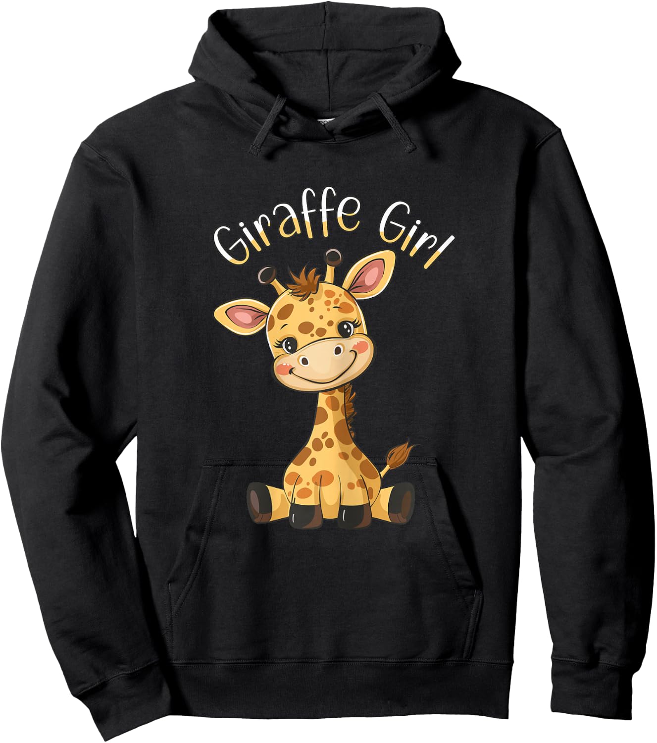 Giraffe Girl Cute Giraffe Girls Giraffe Hoodie - Hoodie | Black