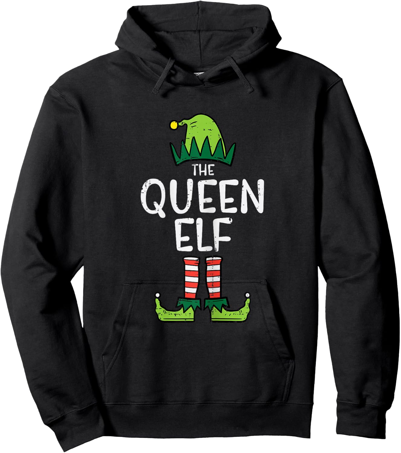 Queen Elf Xmas Matching Christmas Couple Women Hoodie - Hoodie | Black