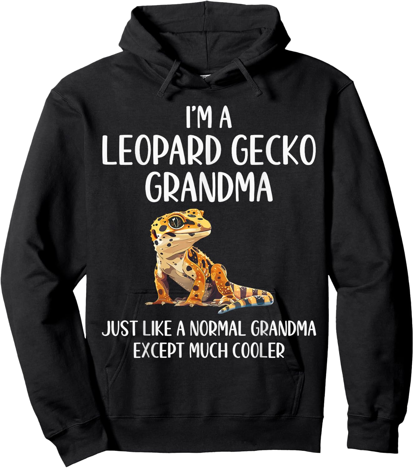 Leopard Gecko Grandma Definition Animals Lover Mothers Day Hoodie - Hoodie | Black