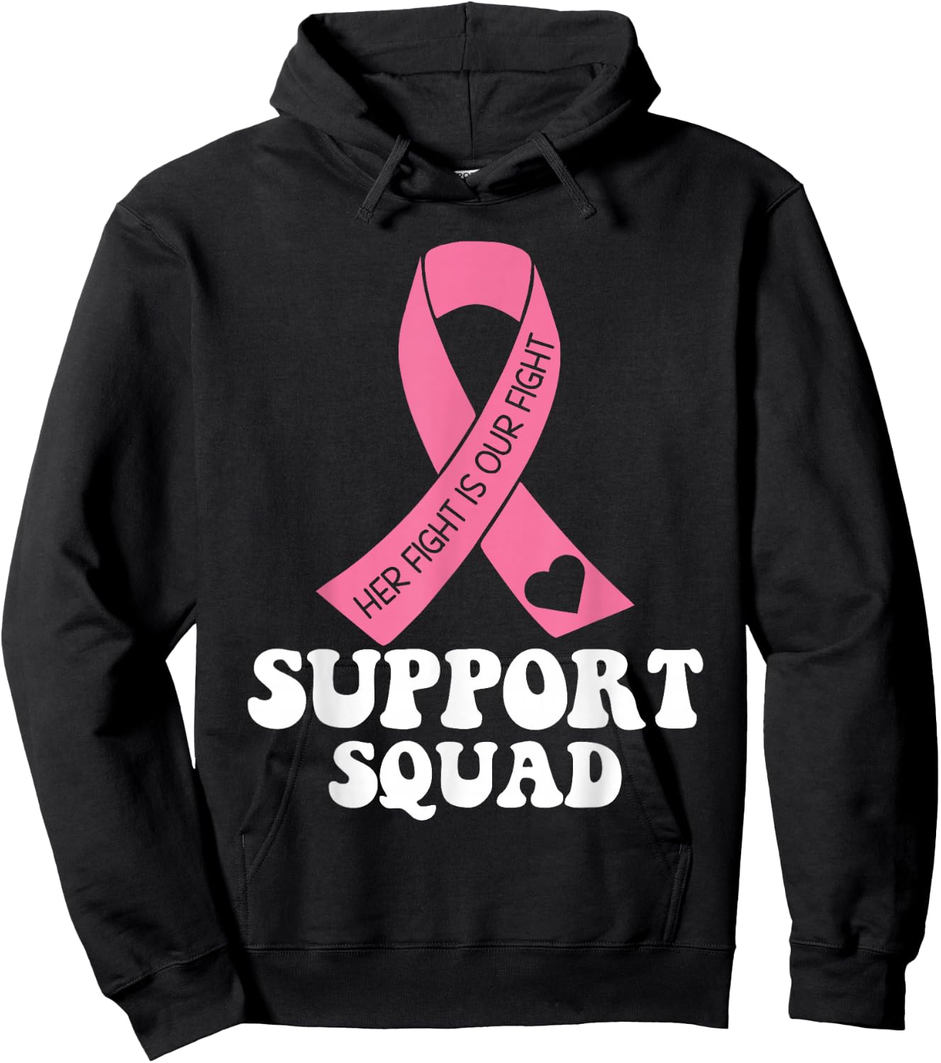 Support Squad Breast Cancer Awareness Breast Cancer Warrior Hoodie - Hoodie | Black