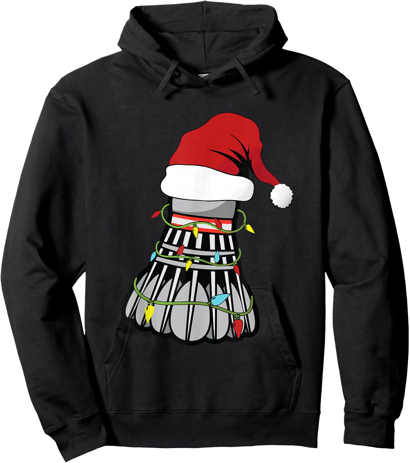 Christmas Badminton Sticks Birdie , Black, S Hoodie - Hoodie | Black