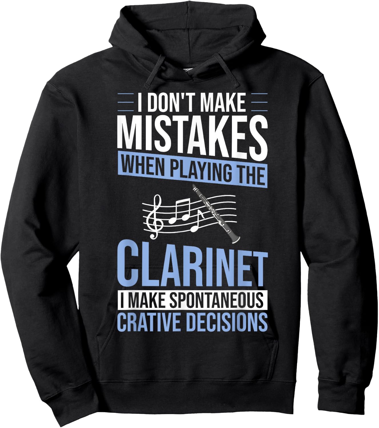 Clarinet Instrument Music Funny Playing Beginner Hoodie - Hoodie | Black