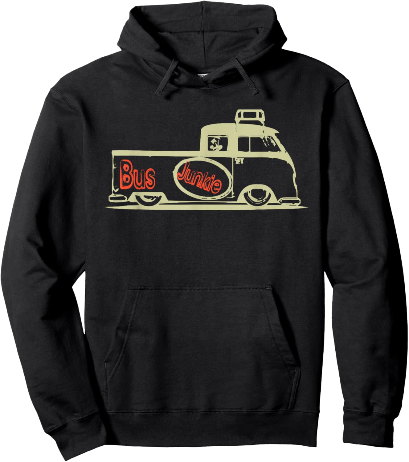 Bus Junkie: Double Cab Truck Bus Van Car Auto Hippie Hoodie - Hoodie | Black