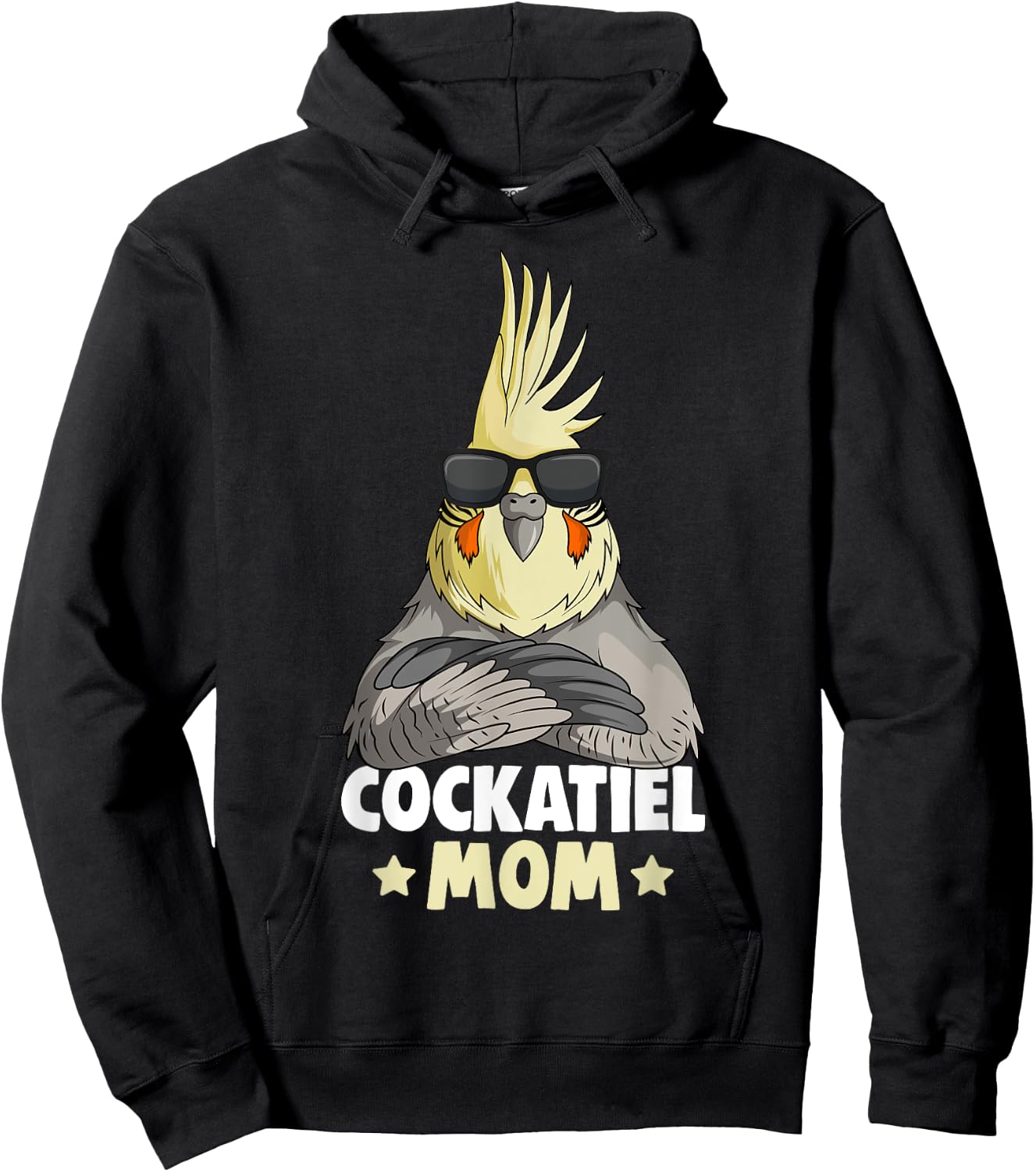Cute Bird Lover Apparel & Gift Ideas Cockatiel Mom Women's Black Small Modern Hoodie - Hoodie | Black