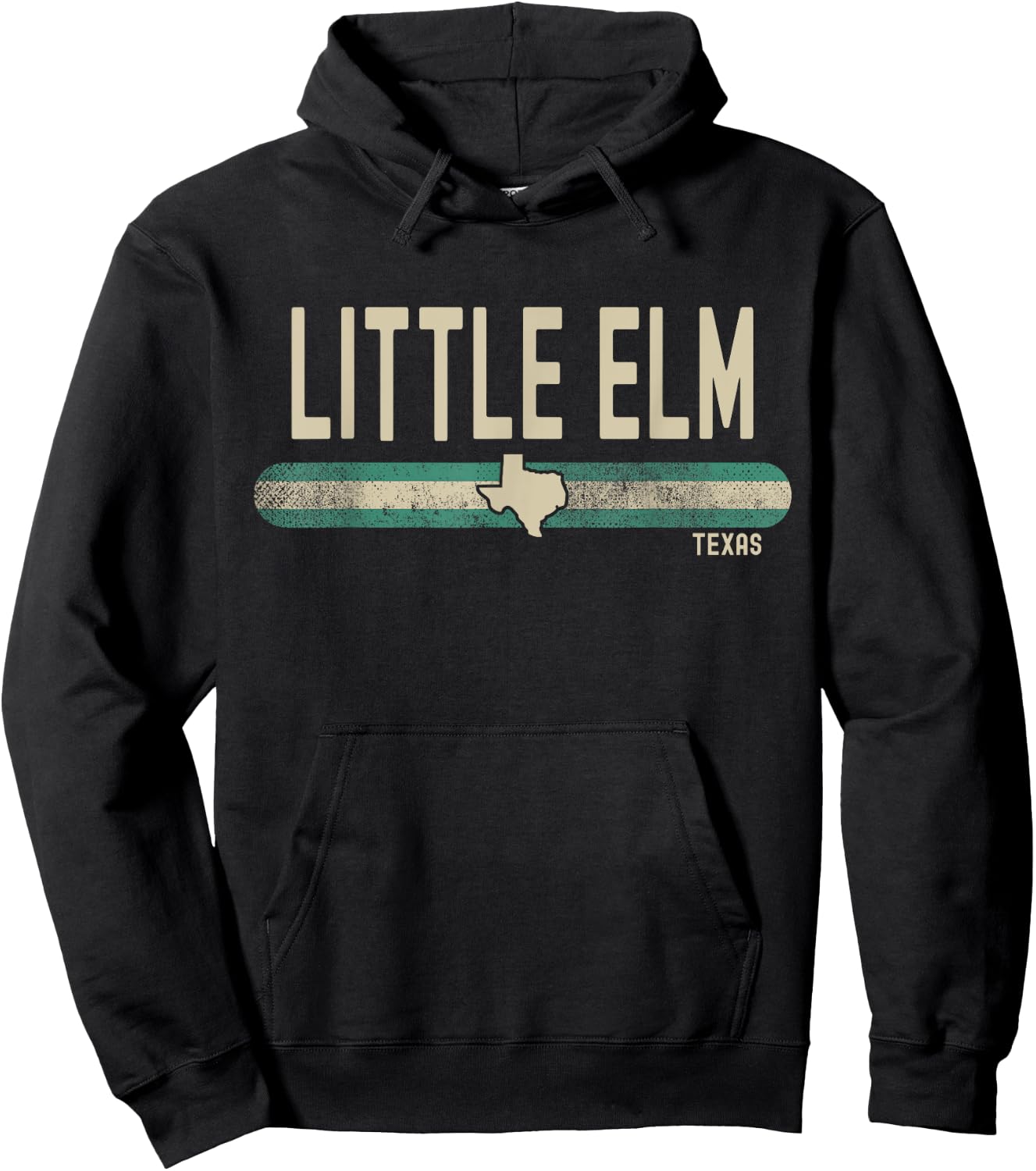Little Elm TX | Texas | Travel & 80s Style Hoodie - Hoodie | Black