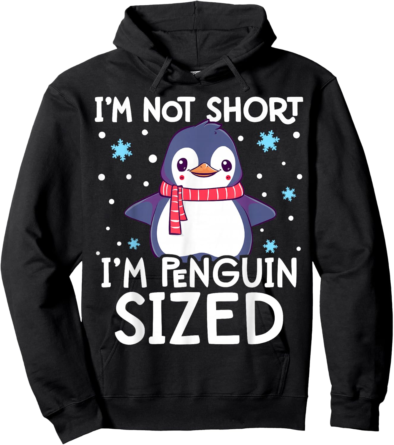 I'm Not Short I'm Penguin Sized Cute Penguin Kids Hoodie - Hoodie | Black