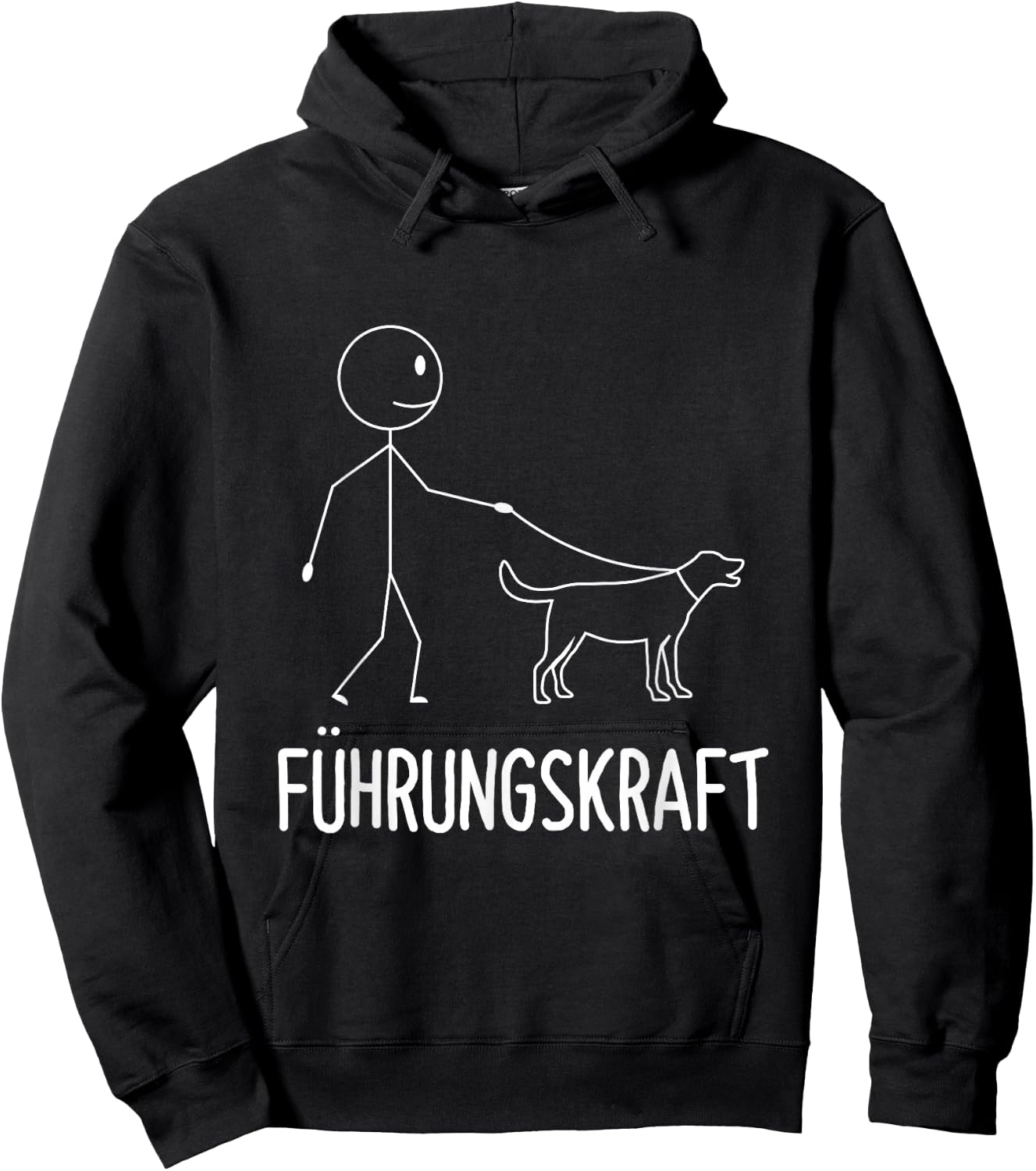 with German Text "Führungskraft Dog Dog Owner Walking", black Hoodie - Hoodie | Black