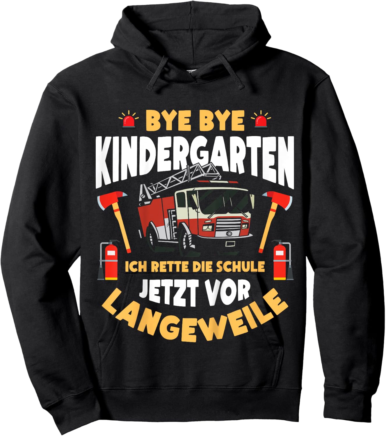 Schulkind Lustiges Feuerwehr Einschulung Schulanfang Junge Hoodie - Hoodie | Black