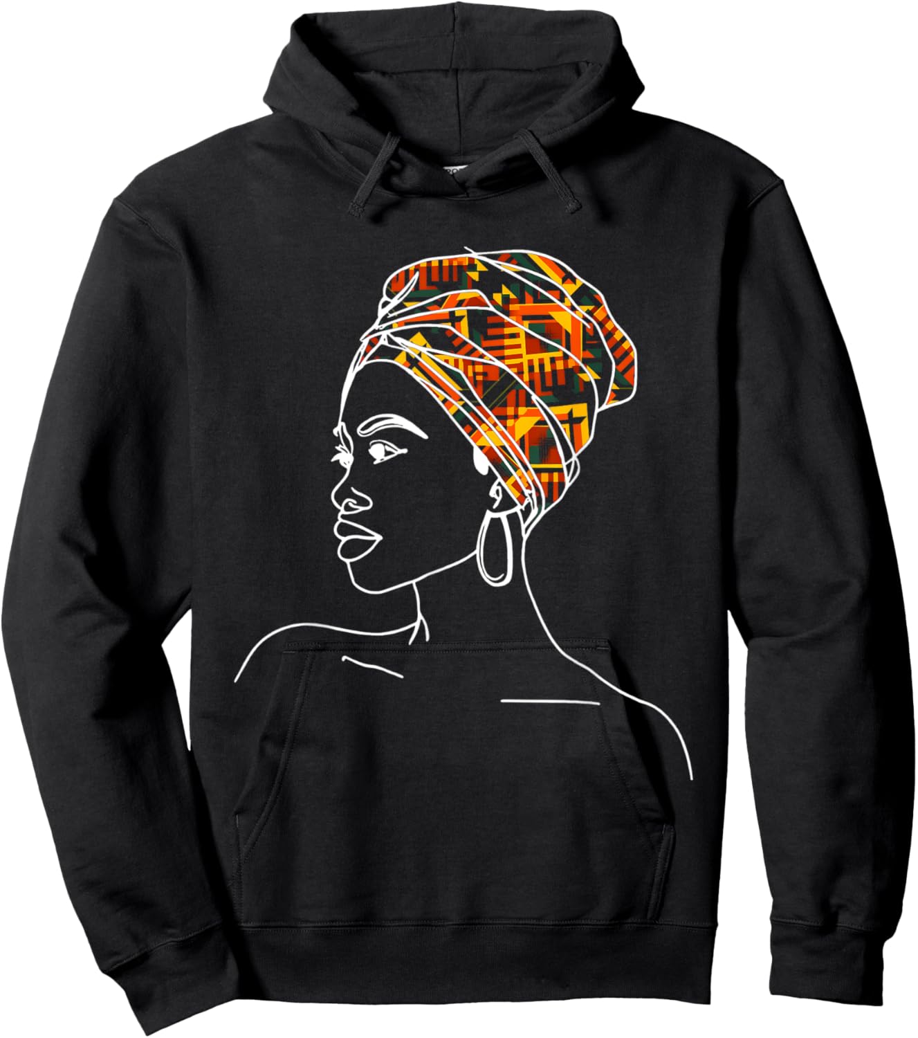 Kente Tribal Africa Dashiki Printed African Lover Women's , Black, S Hoodie - Hoodie | Black