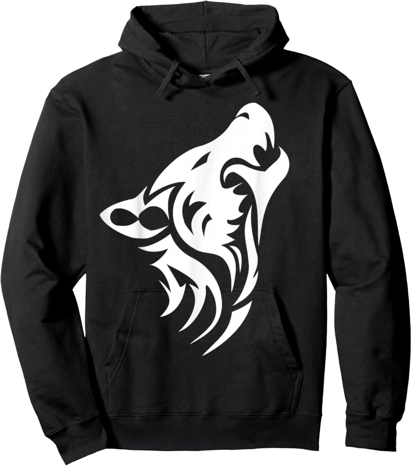 Wild Wolf -Vintage Howling White Wolf Face Shirt Hoodie - Hoodie | Black