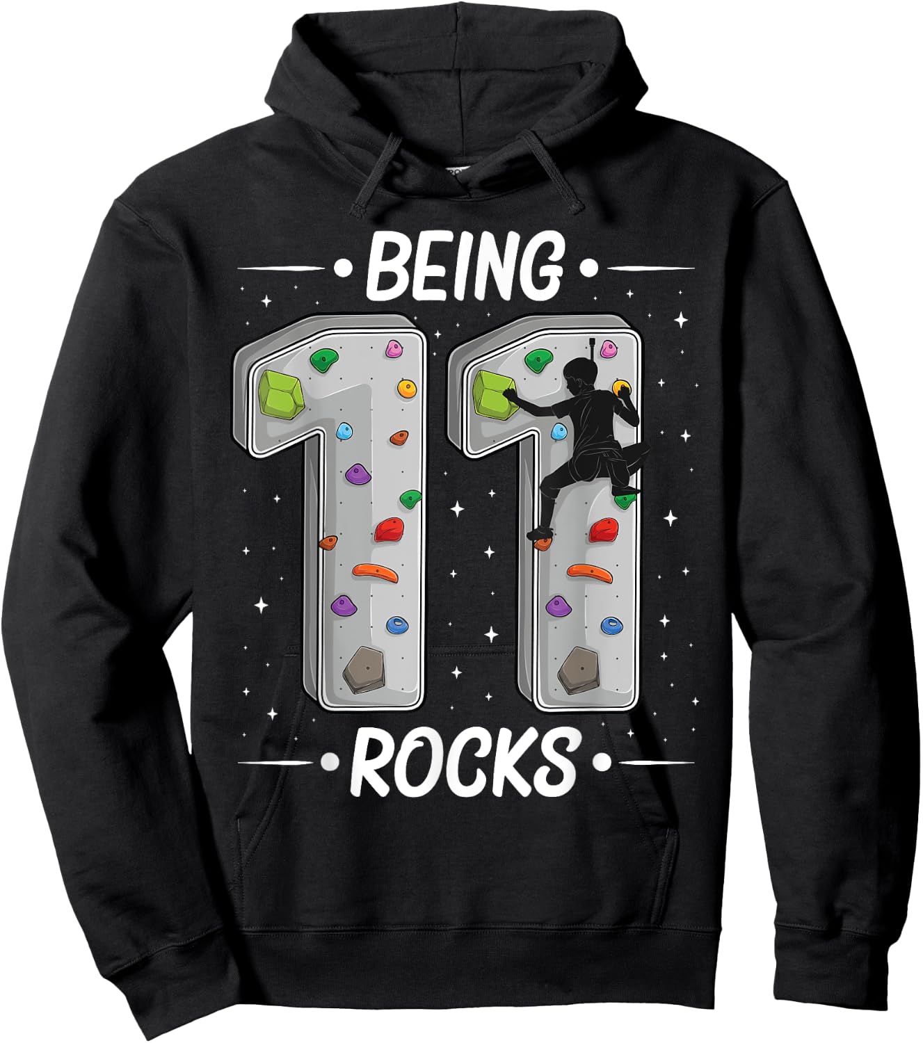 11 year old rock climbing 11th birthday Adventures Climber Hoodie - Hoodie | Black