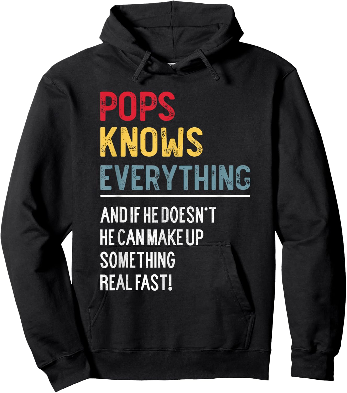 Funny Pops Knows Everything Father's Day for Grandpa Hoodie - Hoodie | Black