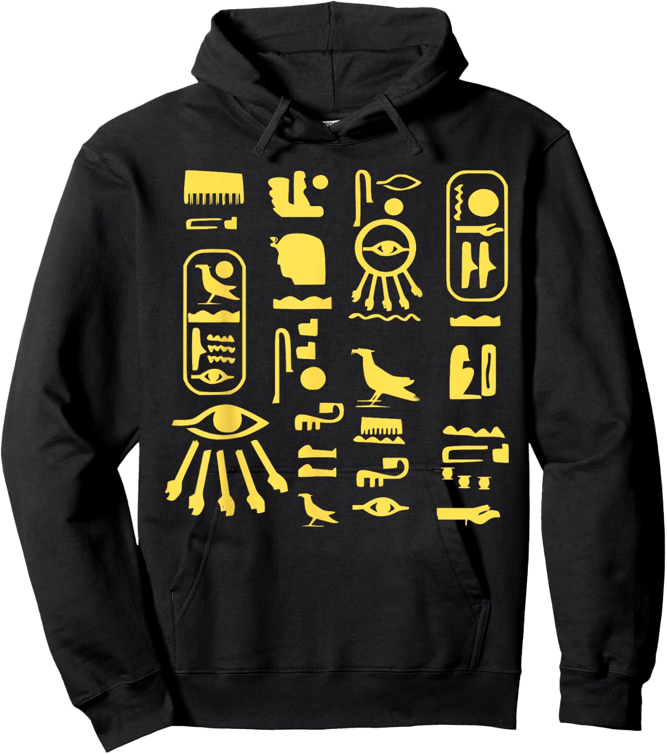 Egyptian Hieroglyphs, Symbols of Writing Egyptian Egyptologist , Black, S Hoodie - Hoodie | Black