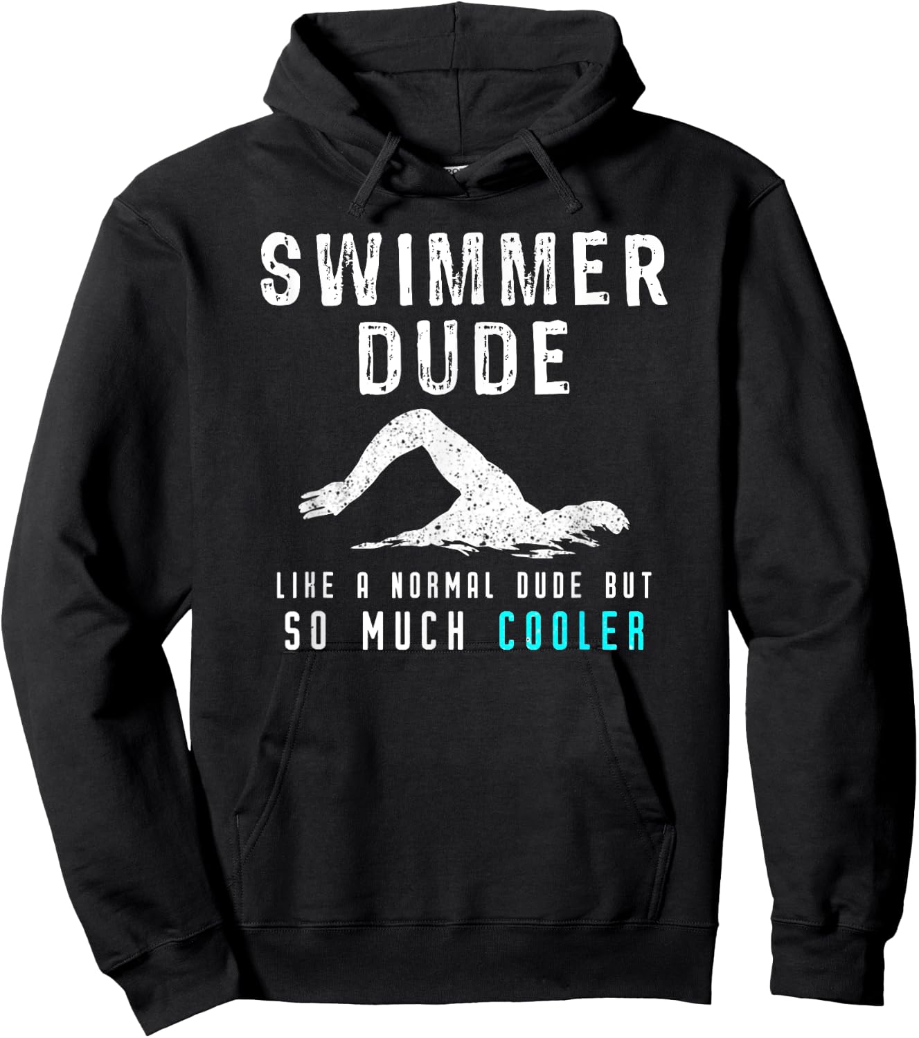 Funny Swimmer Dude Swimming Hoodie - Hoodie | Black