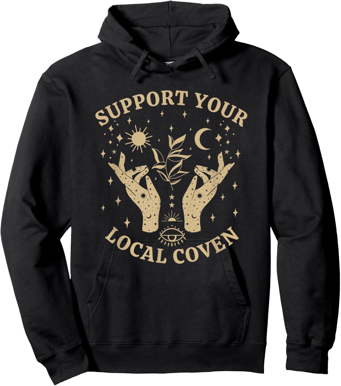 Support Your Local Coven, Witch Girl Aesthetic Hoodie - Hoodie | Black