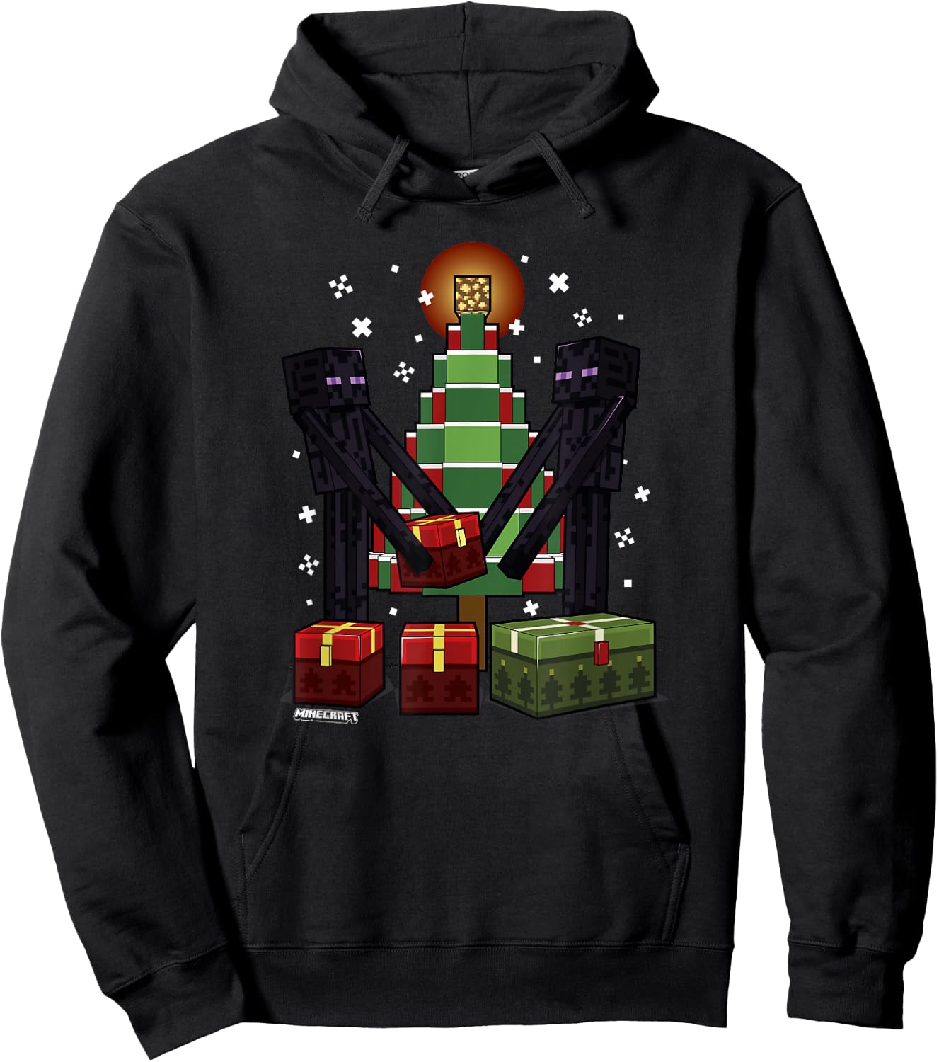 Minecraft Christmas Enderman Gift Giving , blue Hoodie - Hoodie | Black