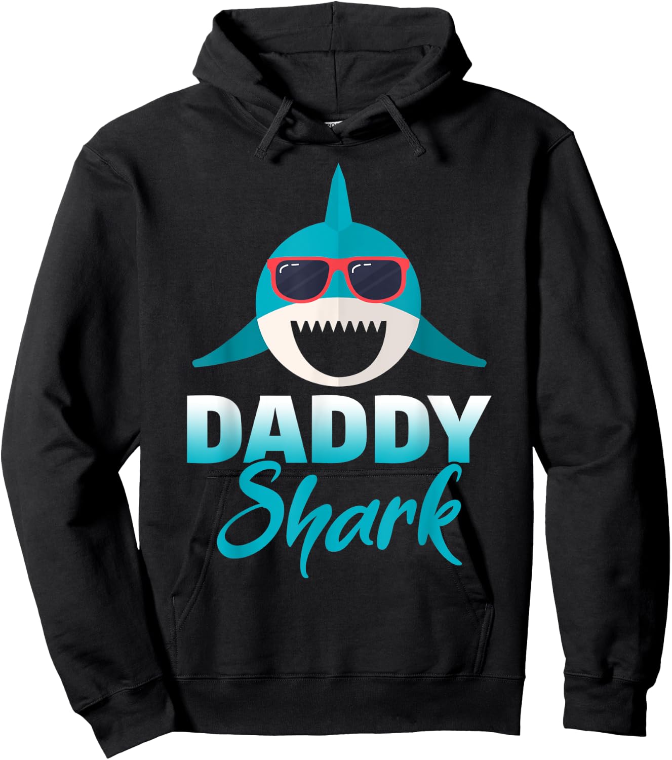 Daddy Shark Wearing Cool Sunglasses Dad Gift Hoodie - Hoodie | Black