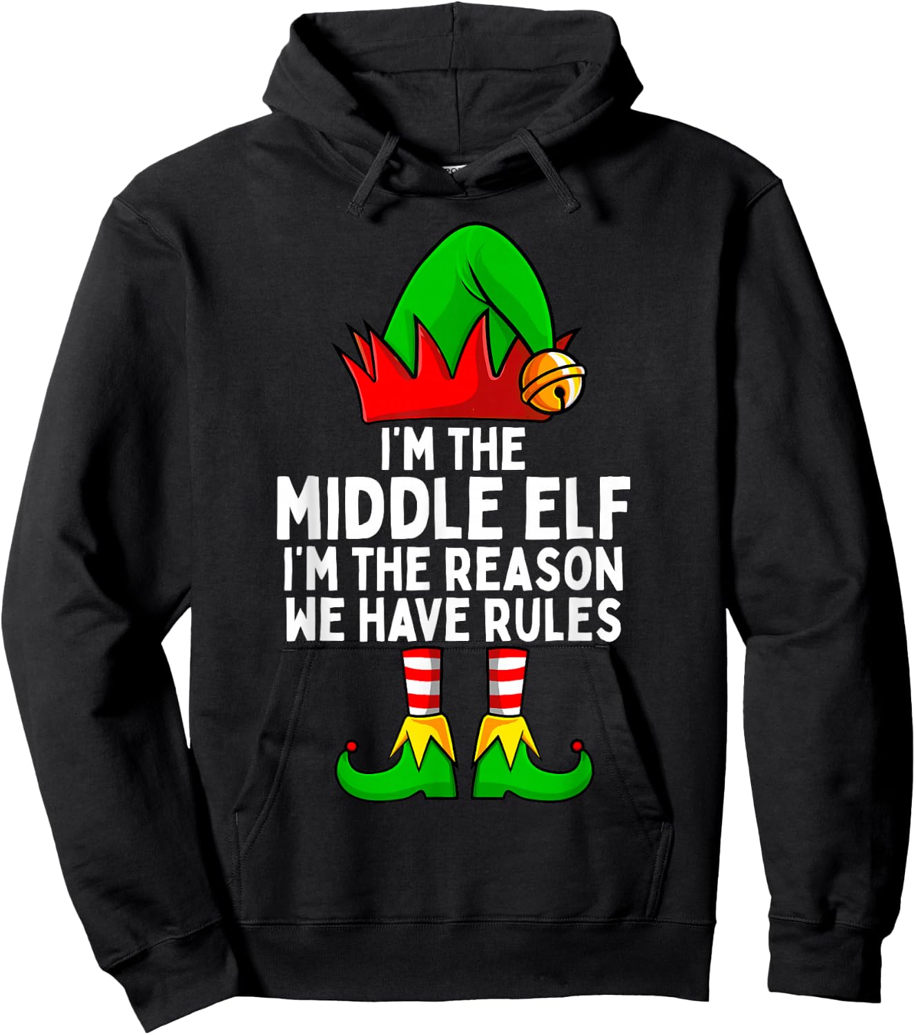 I'm The Middle Elf Matching Family Christmas Hoodie - Hoodie | Black