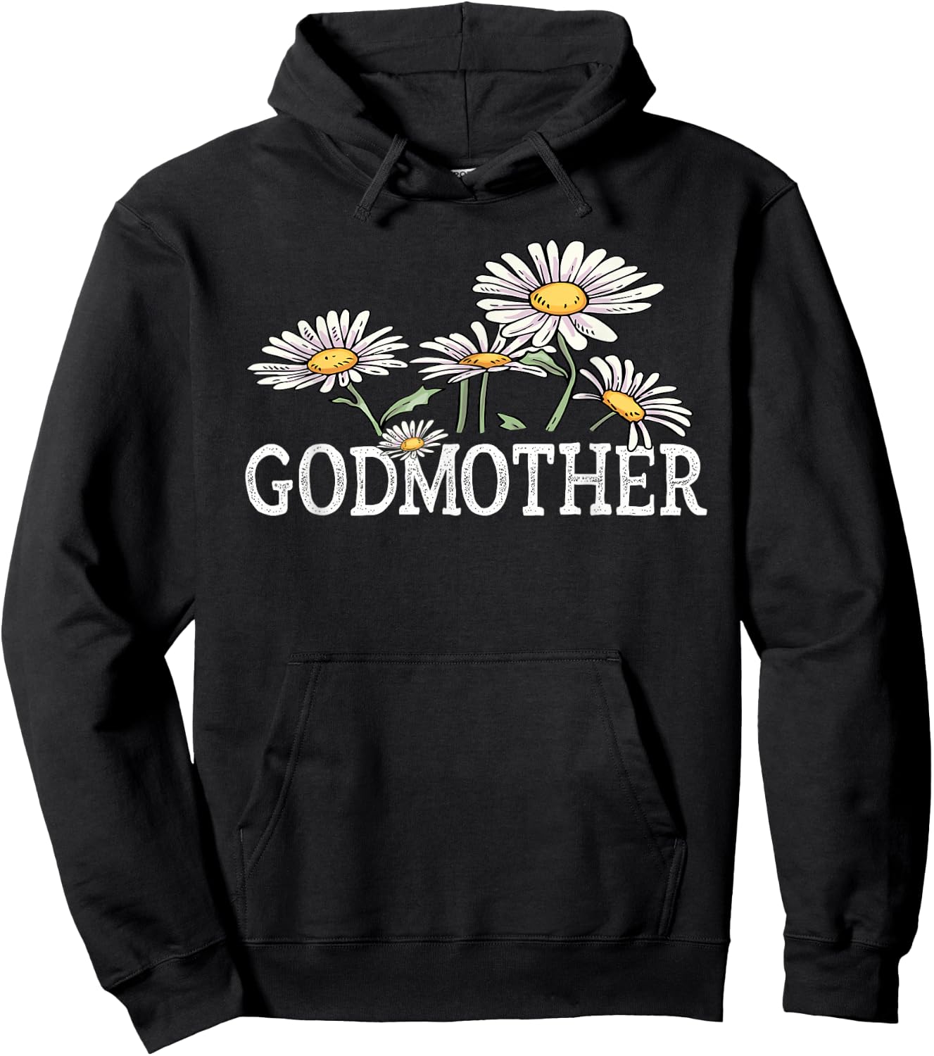 Godmother Floral Chamomile Mother's Day Gifts Godmother Hoodie - Hoodie | Black