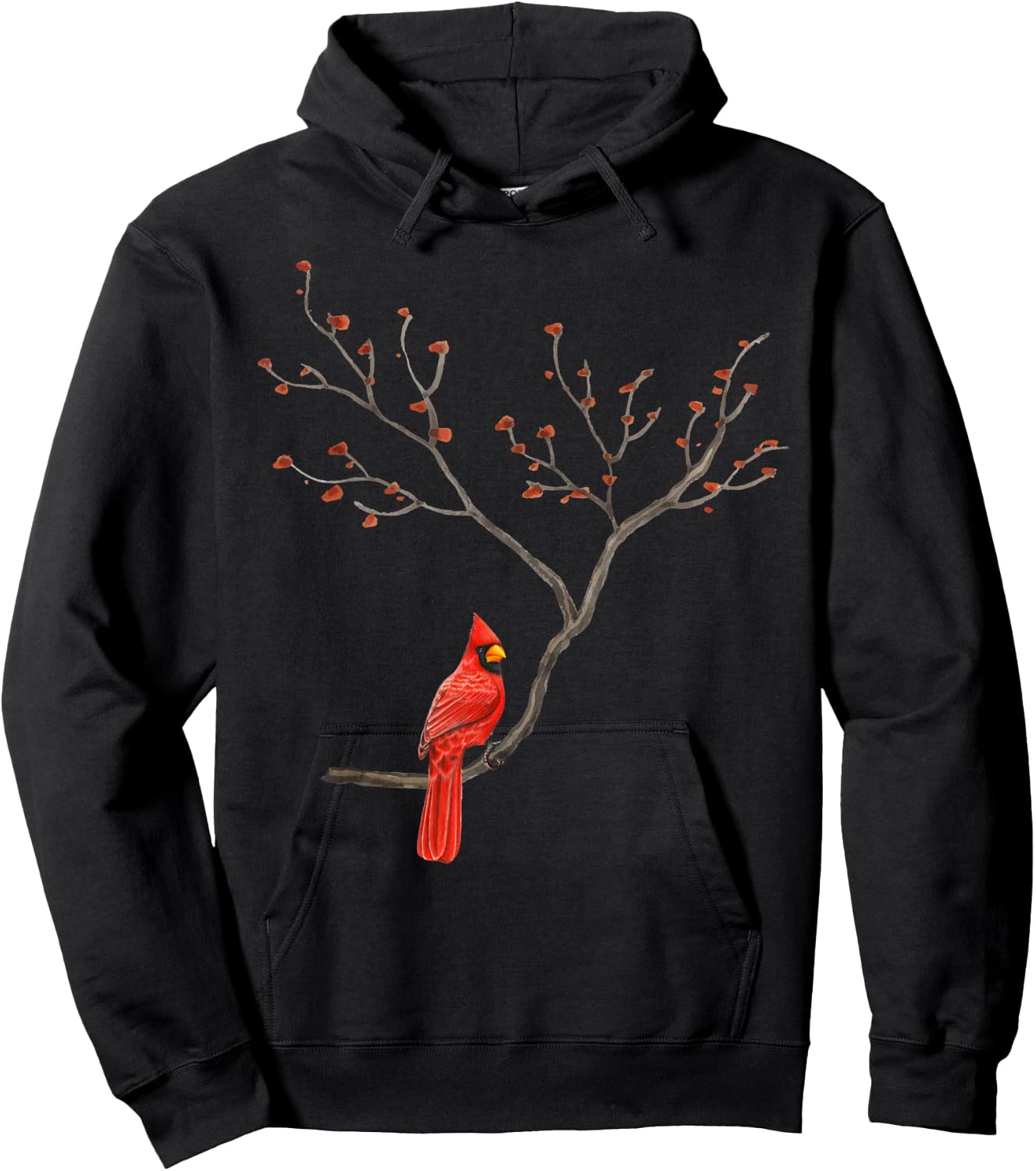 Red Cardinal Bird Lovers Birdwatching Birding Vintage Hoodie - Hoodie | Black