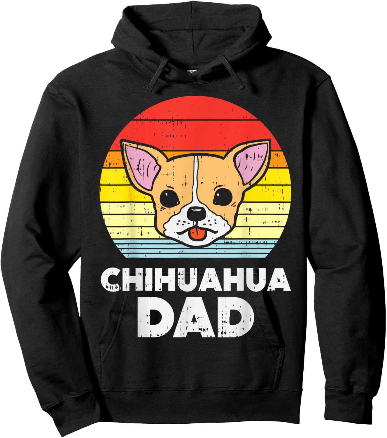 Chihuahua Dad Sunset Retro Chiwawa Dog Owner Lover Men Gift Hoodie - Hoodie | Black