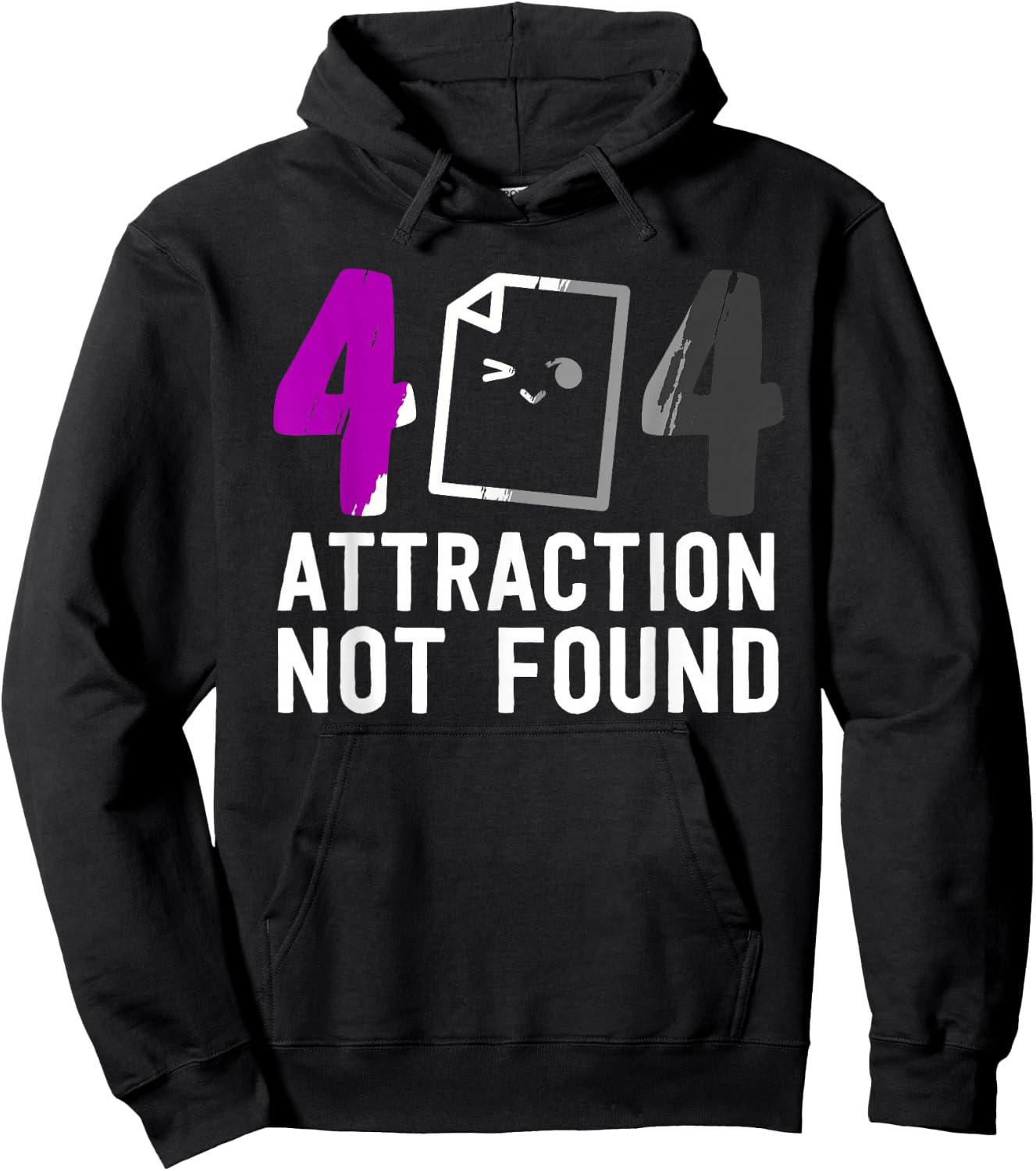 Error 404 Attraction Not Found Asexual Pride Ace Asexuality Hoodie - Hoodie | Black
