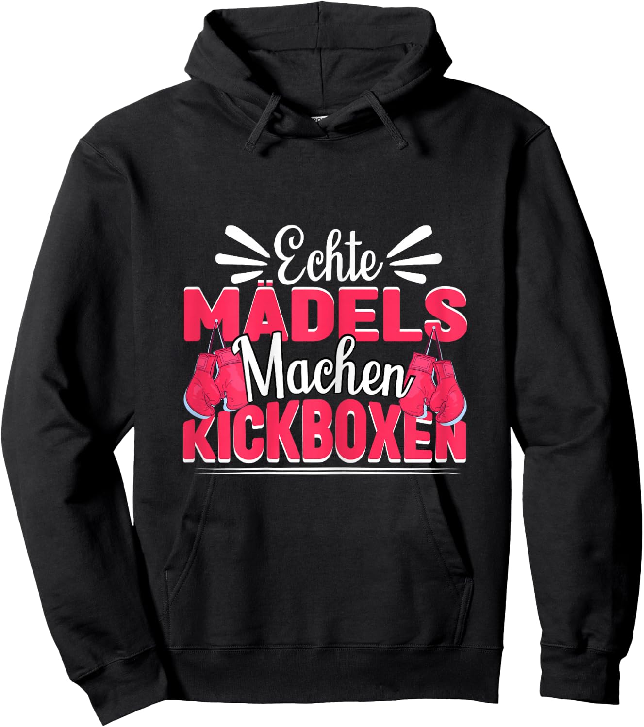 Kickboxen Kickboxerin Echte Mädels machen Kickboxen Hoodie - Hoodie | Black