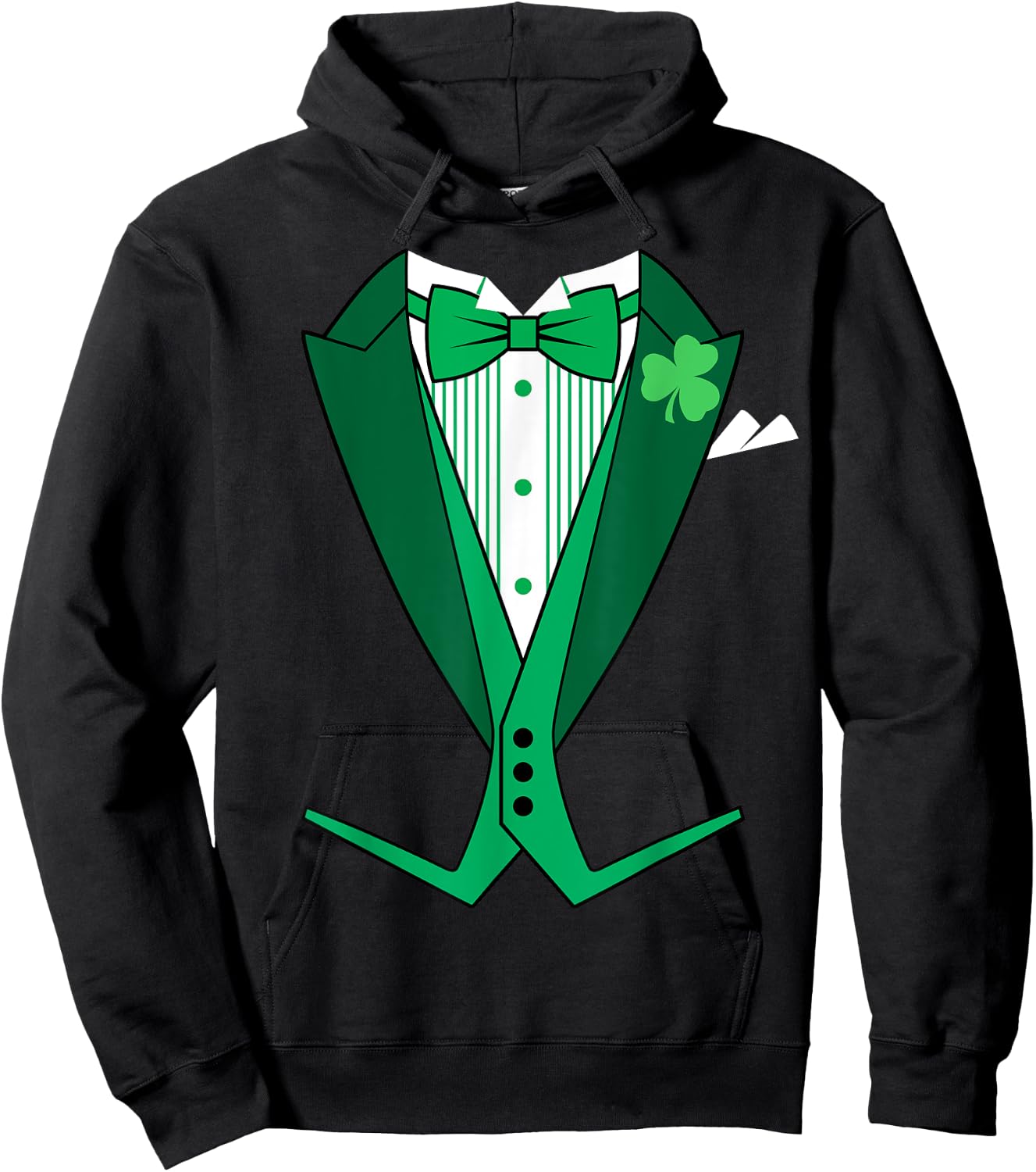 St. Patrick's Day Tails Irish Tuxedo Hoodie - Hoodie | Black