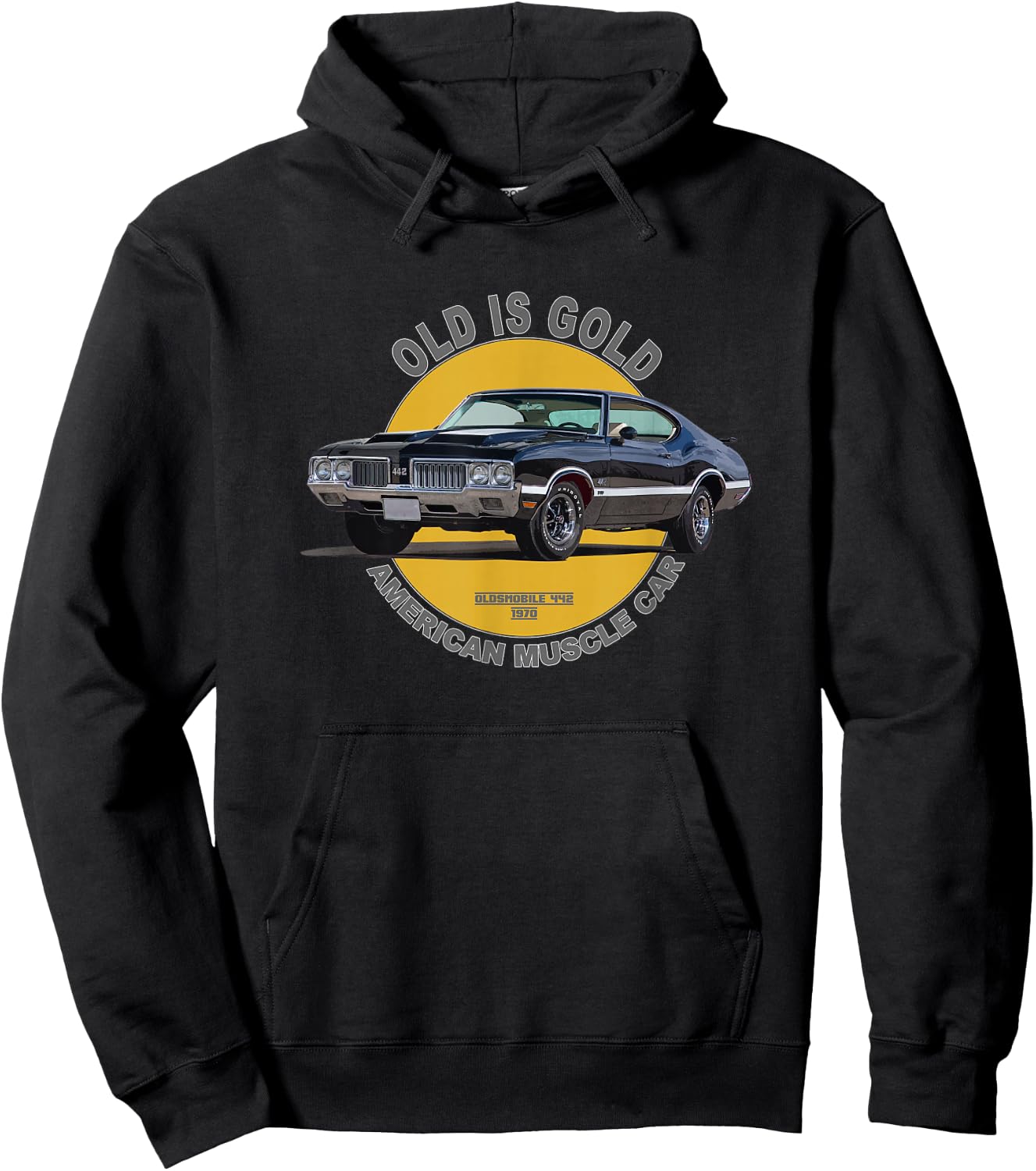 Oldsmobile 442 American Muscle Car 60er 70er Old is Gold Hoodie - Hoodie | Black